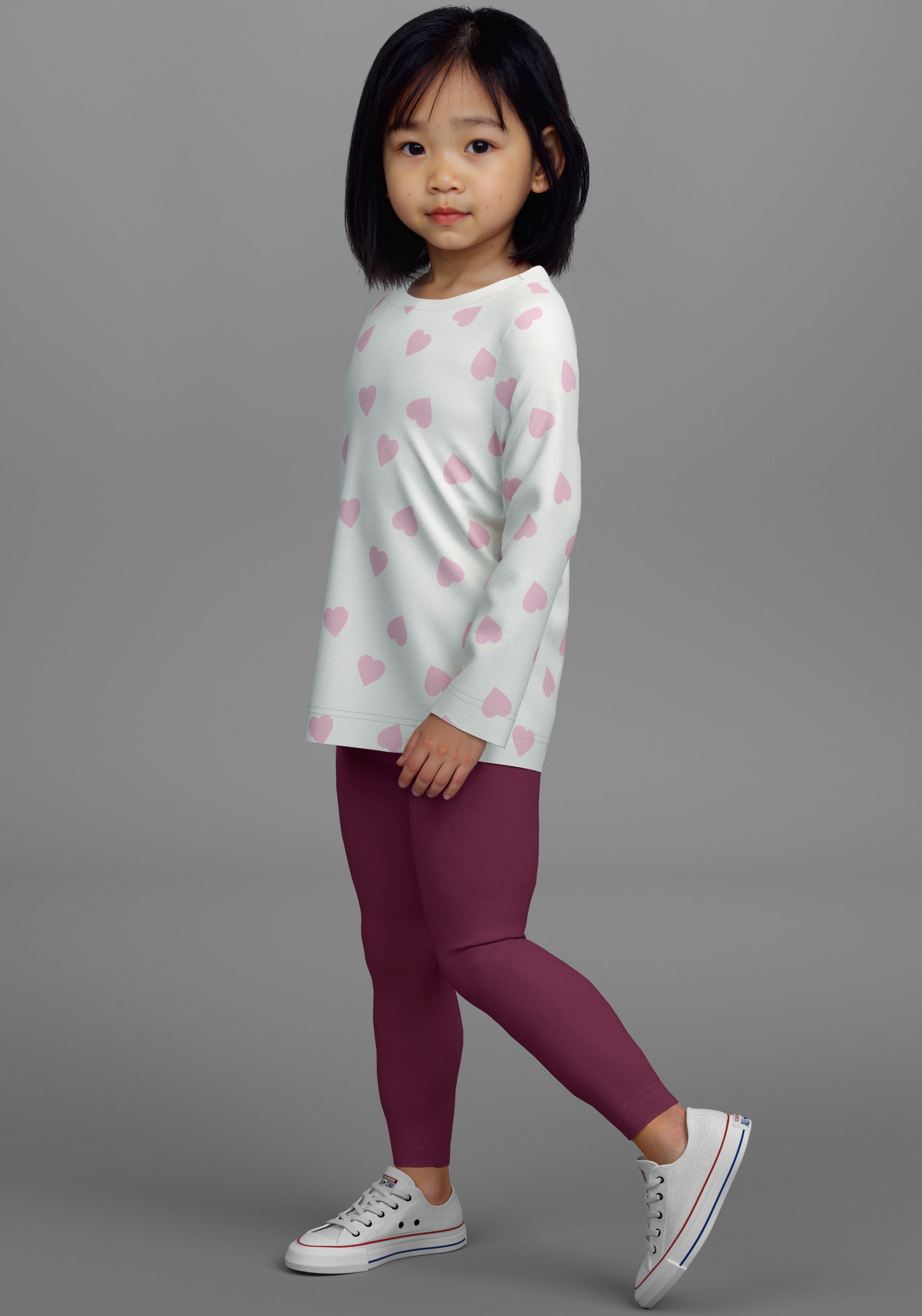 KIDSWORLD Langarmshirt »2er Pack Shirts«, (2 tlg.), 2er Pack Shirts mit Herzen