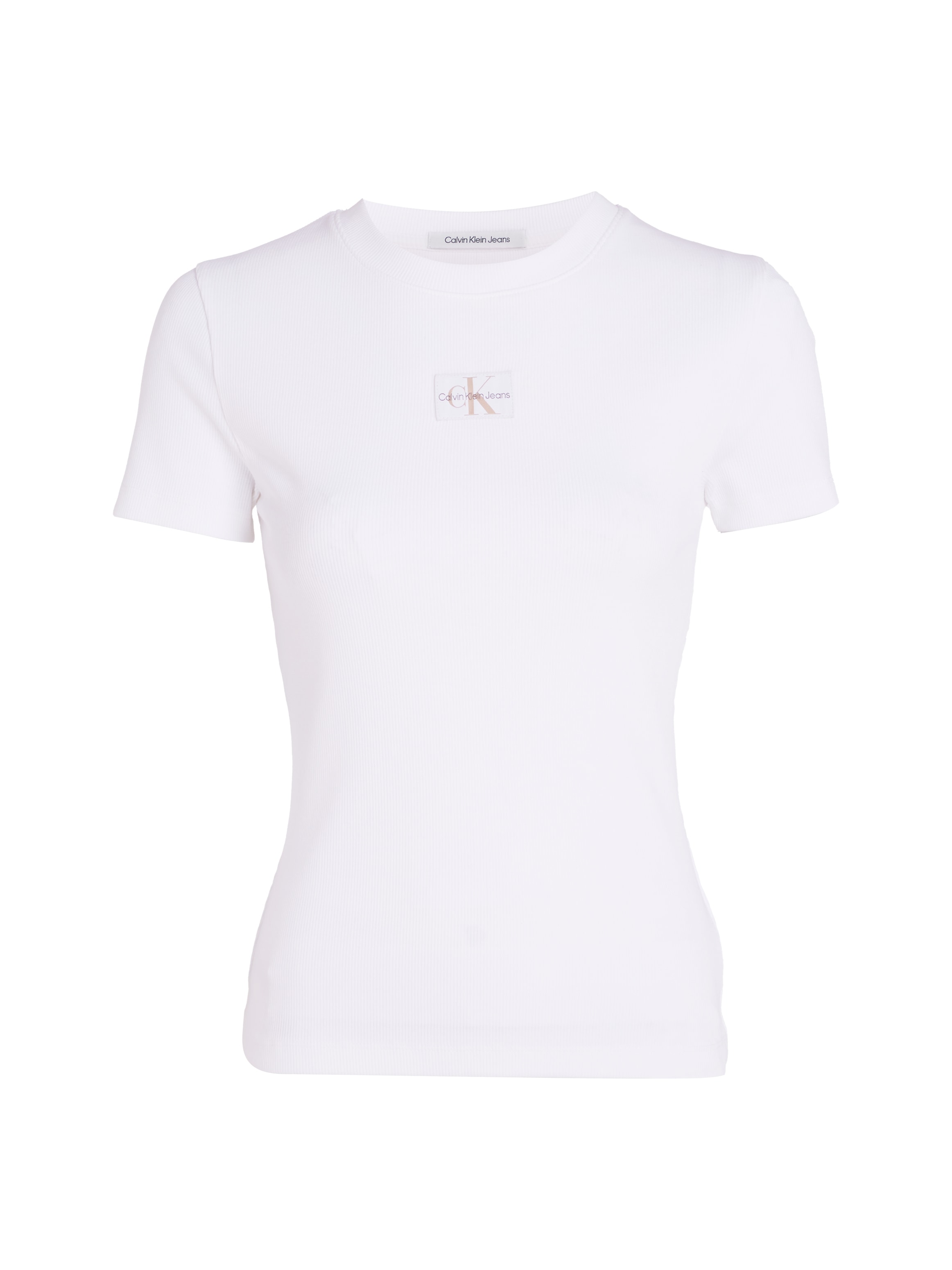 Calvin Klein Jeans T-Shirt »WOVEN LABEL RIB BABY TEE«, mit Logopatch