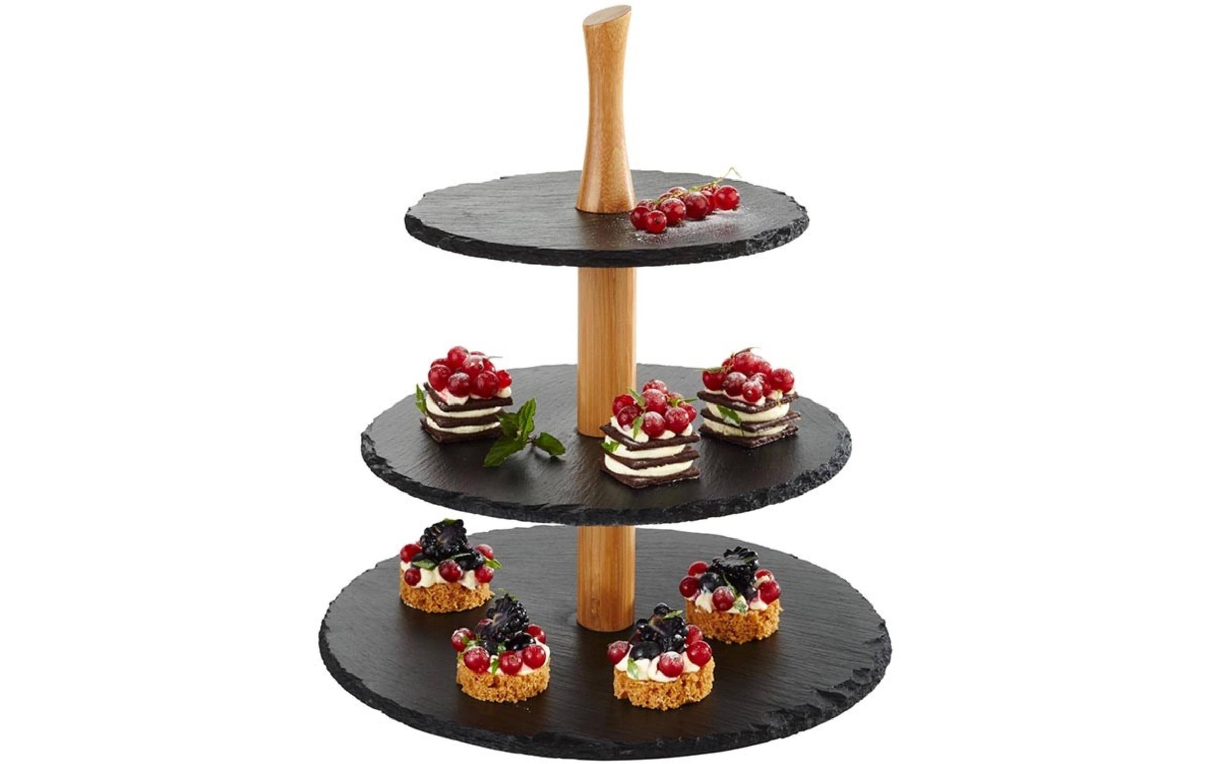 Image of APS Etagere "3-stufige Etagere" mit Holzständer, 3-stöckig
