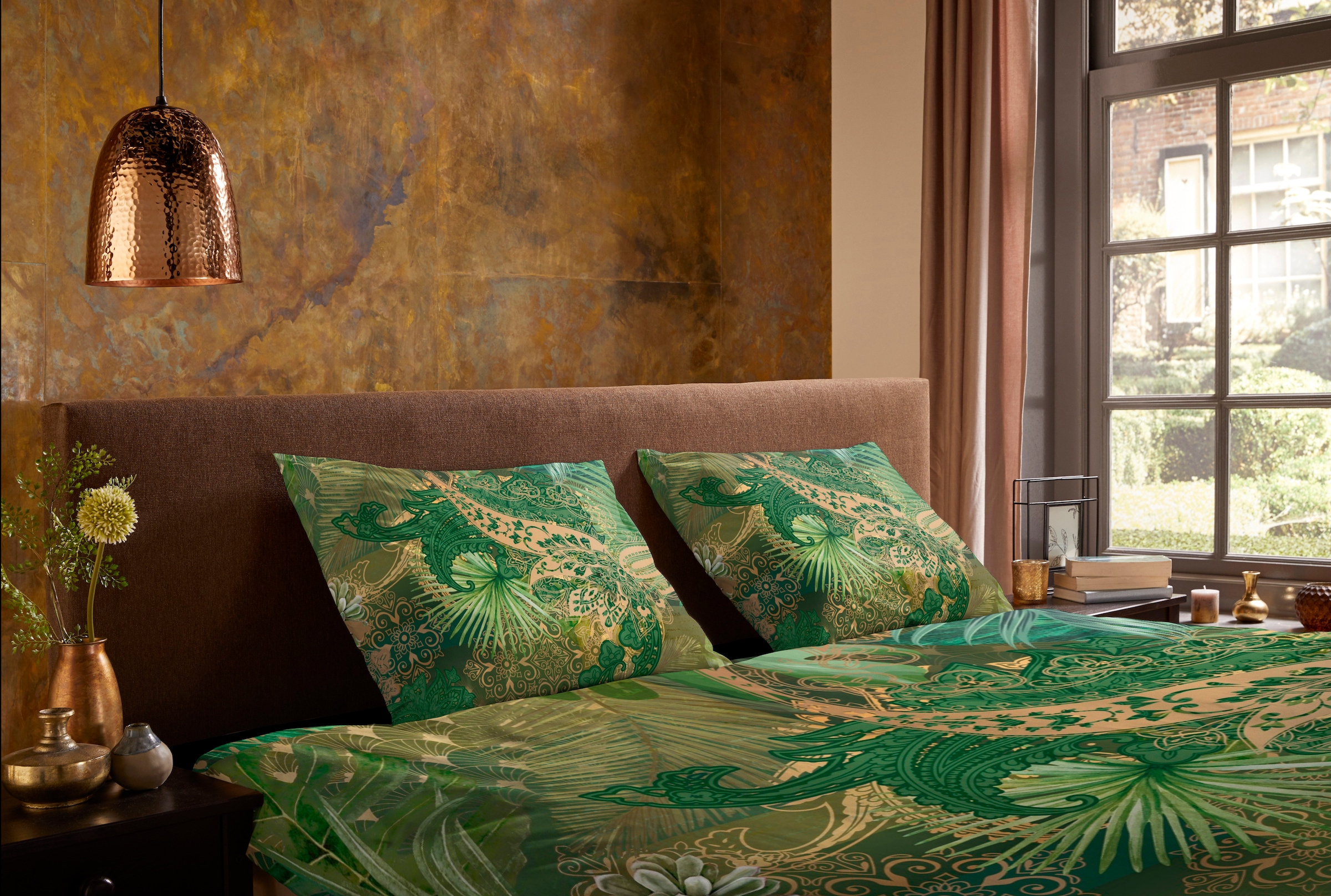 PURE luxury collection Wendebettwäsche »Louise«, Mikrofaser, 135x200, Pflegeleicht, Reissverschluss, Wendeoptik, Grün