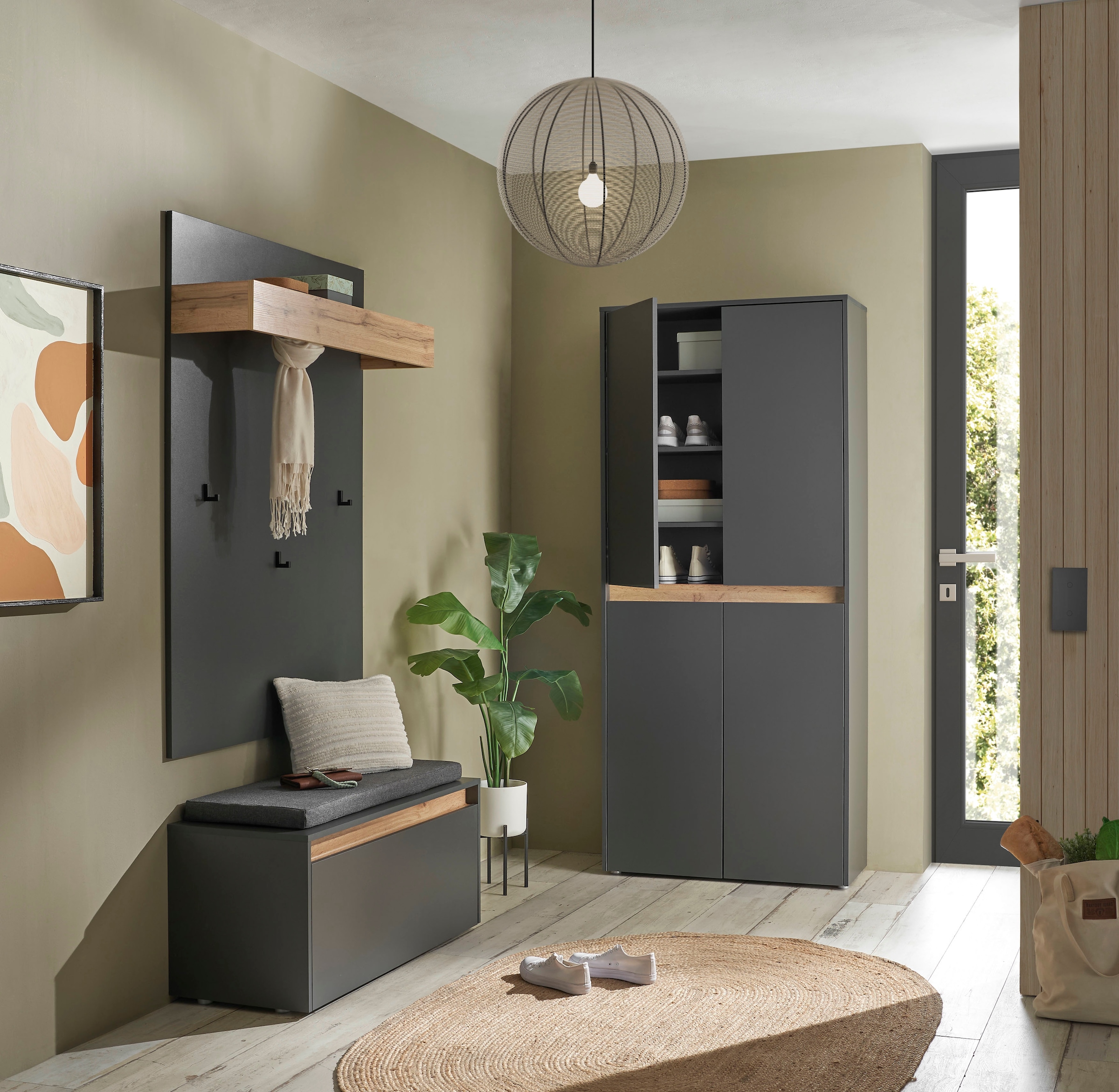 Home affaire Schuhschrank »City/Giron, modernes Schuhregal, Schrank für 32 Schuhe, Schuhkommode« acht Schuhfächer, viel Stauraum, 93 cm breit