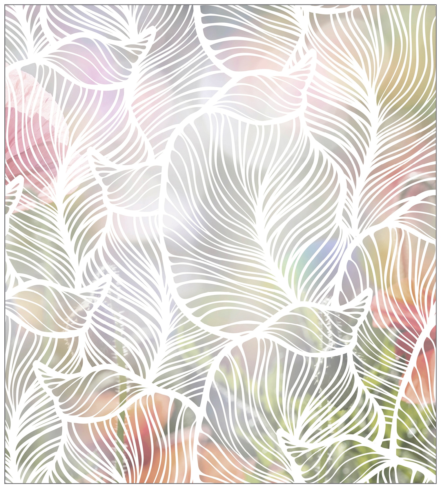 MySpotti Fensterfolie »Look Leaves white«, halbtransparent, glattstatisch haftend, 90 x 100 cm, statisch haftend