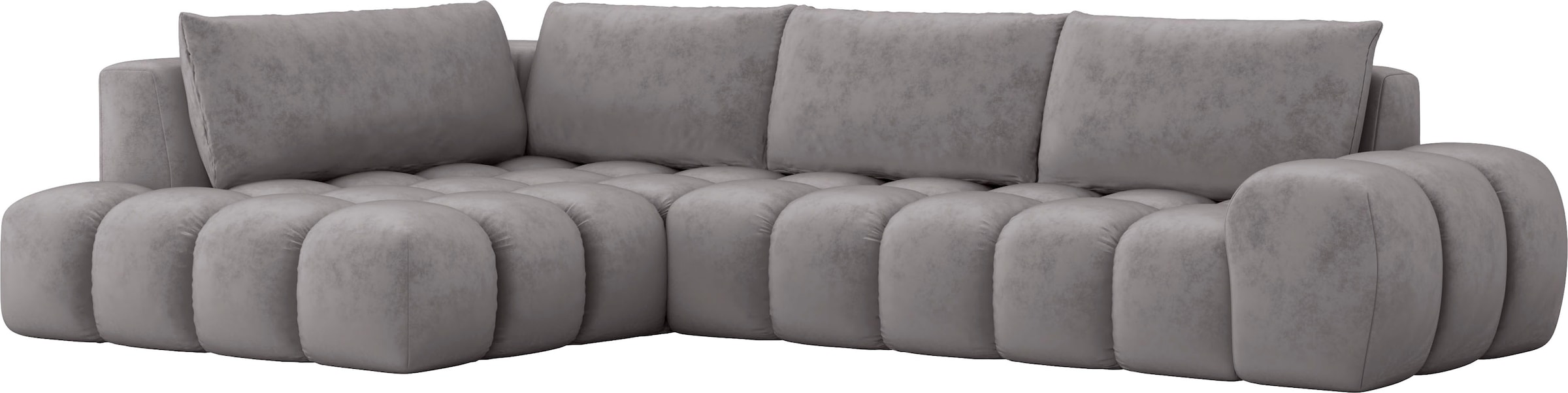INOSIGN Ecksofa »AZITA Designsofa, elegant und bequem L-Form, Bubble-Optik«, lose Rückenkissen, traumhafte Steppung, Masse B/T/H: 352/210/72 cm