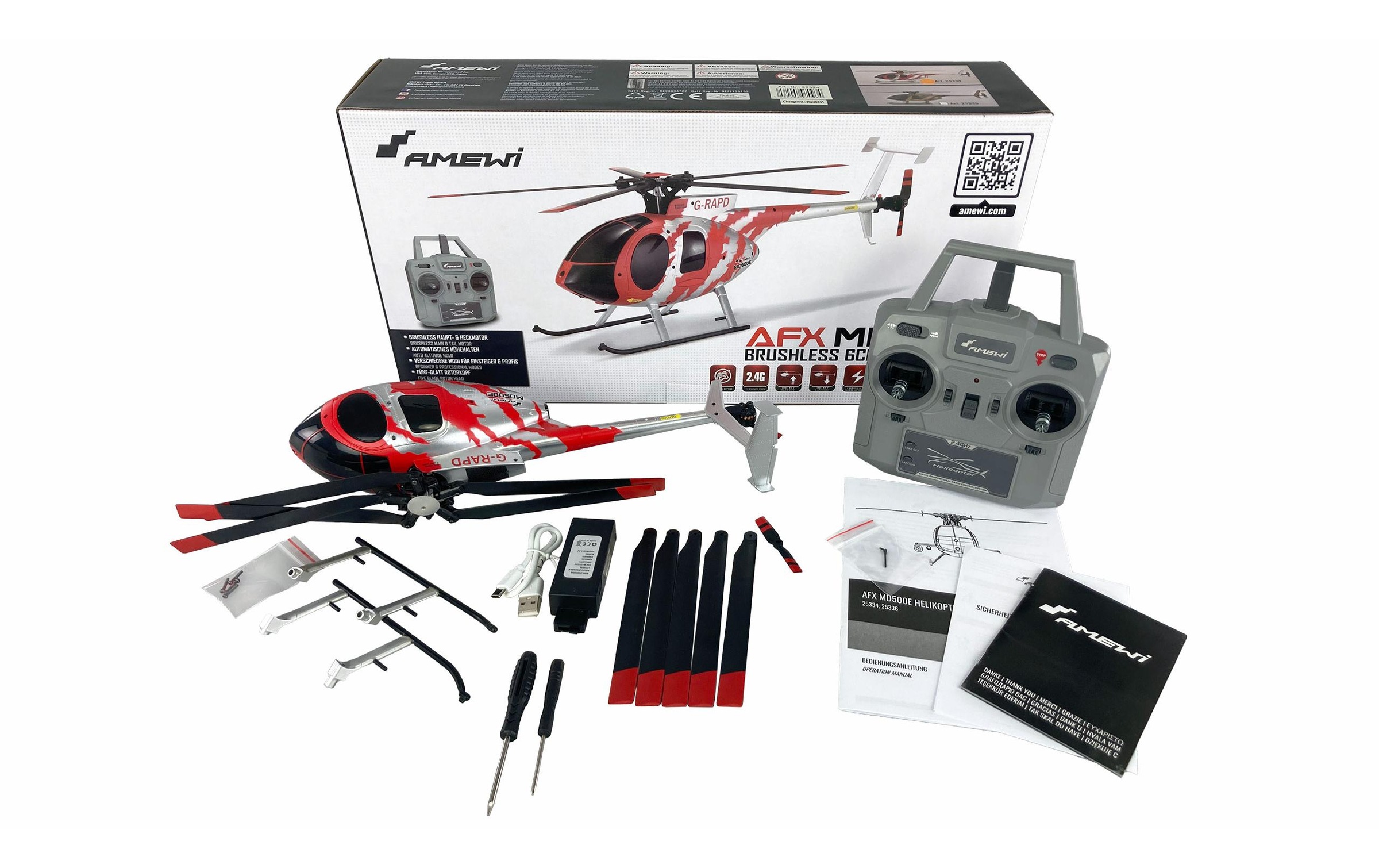 Amewi RC-Helikopter »AFX MD500E Zivil 4-Kanal, RTF«