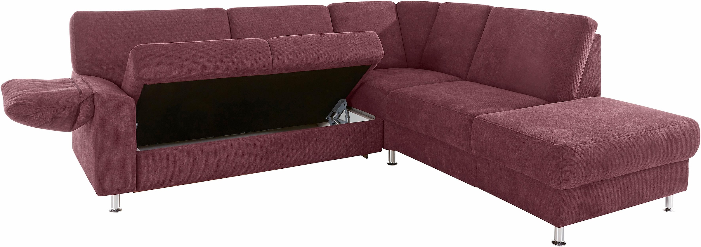 sit&more Ecksofa »Belfort L-Form«, wahlweise mit Vorziehsitz und Bettkasten