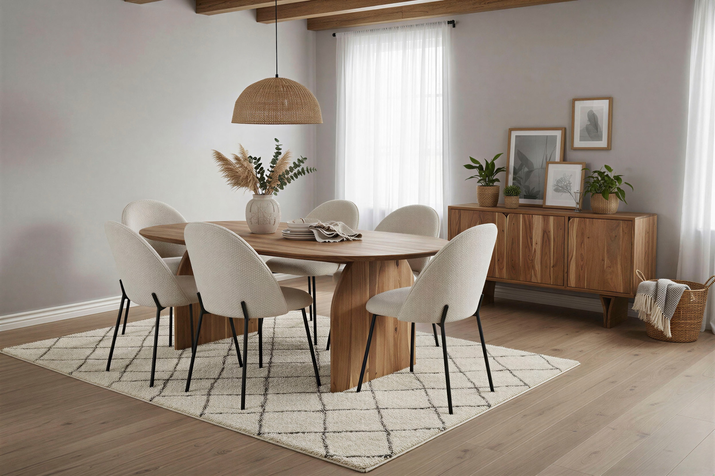 SIT Sideboard »Tallinn aus Akazie mit Holzwangen-Gestell & 3 Türen« 1 Stk. tlg. 3 Türen, viel Stauraum & sichtbare Akazienholz-Maserung
