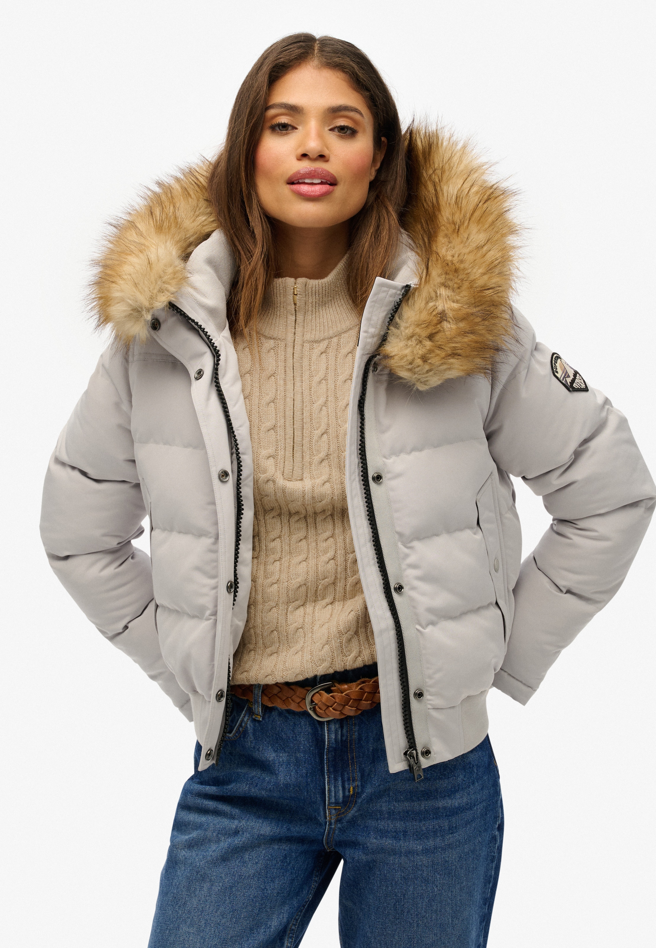 Superdry Steppjacke »EVEREST HOODED BOMBER JKT« mit Kapuze