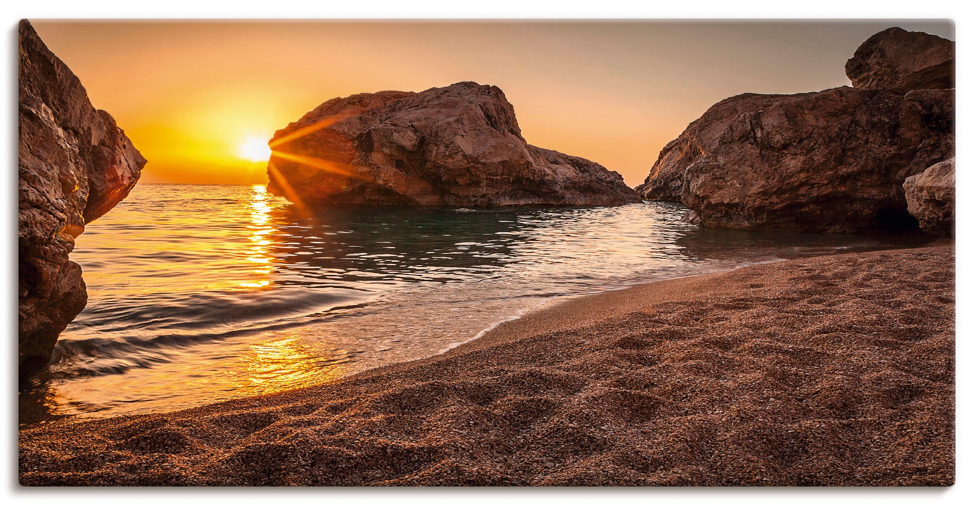 Image of Artland Wandbild "Sonnenuntergang und Strand" Strand 1 Stk. tlg. als Alubild, Leinwandbild in verschied. Grössen
