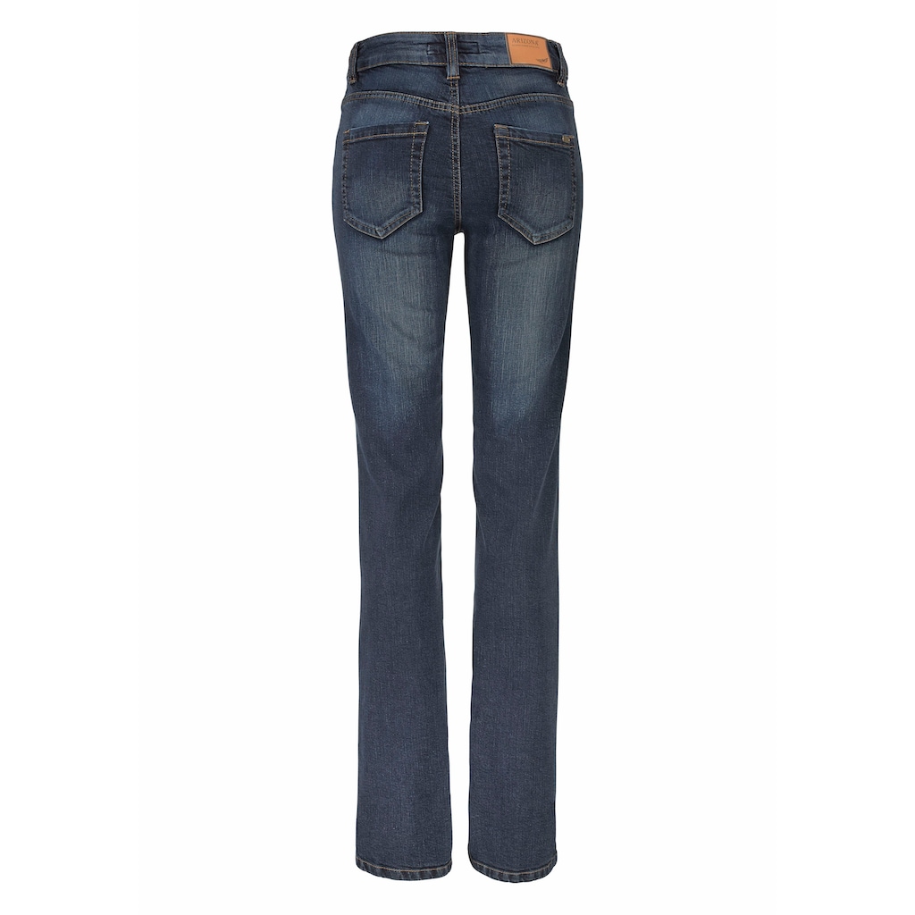 Arizona Bootcut-Jeans »Bund mit seitlichem Gummizugeinsatz«, High Waist