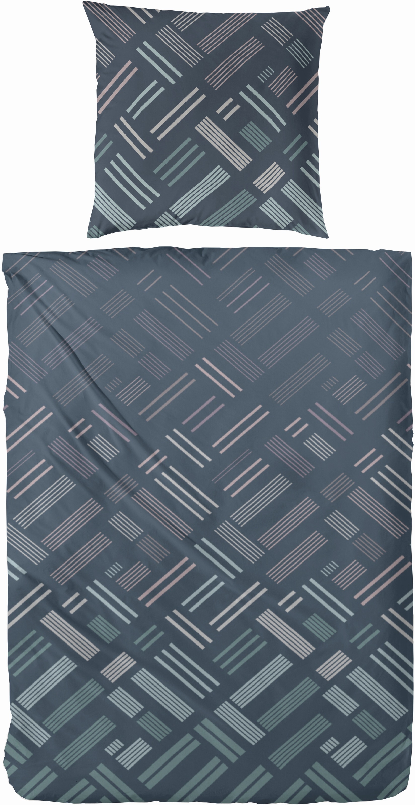 Image of Primera Bettwäsche "Satin Bettwäsche "Retro"" 2 Stk. Mit Kindheitserinernden Tetris strukturen
