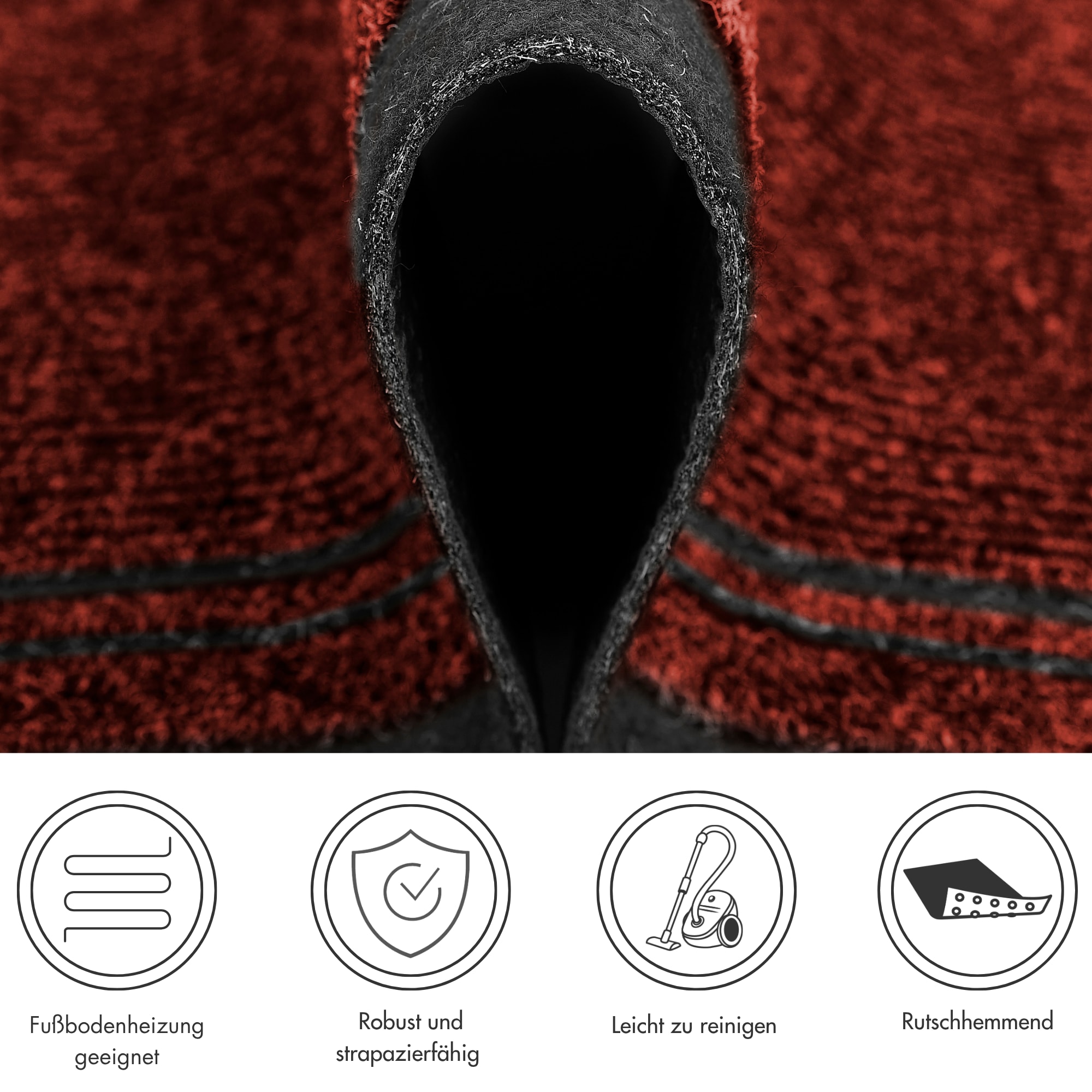 Andiamo Läufer »Mitch, Made in Belgium« rechteckig 6 mm Höhe Schmutzfangläufer, meliert, mit Bordüre, In- und Outdoor geeignet