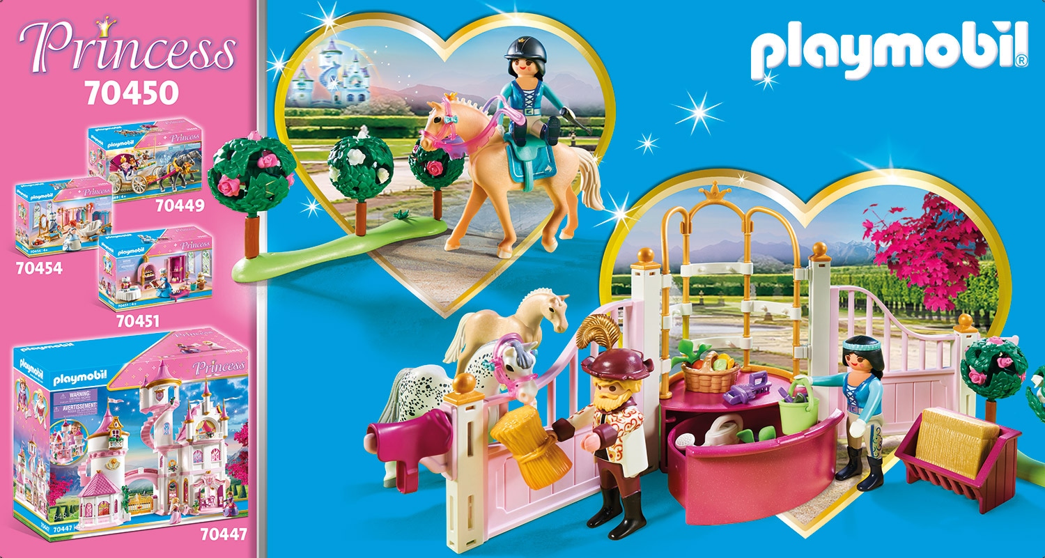 Playmobil® Konstruktions-Spielset »Reitunterricht im Pferdestall (70450), Princess«, (185 St.), Made in Germany