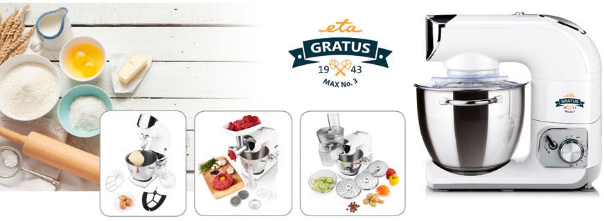 eta Küchenmaschine »ETA002890061«, Gratus Max 1200 Watt mit Metall-Gehäuse, mit viel Zubehör