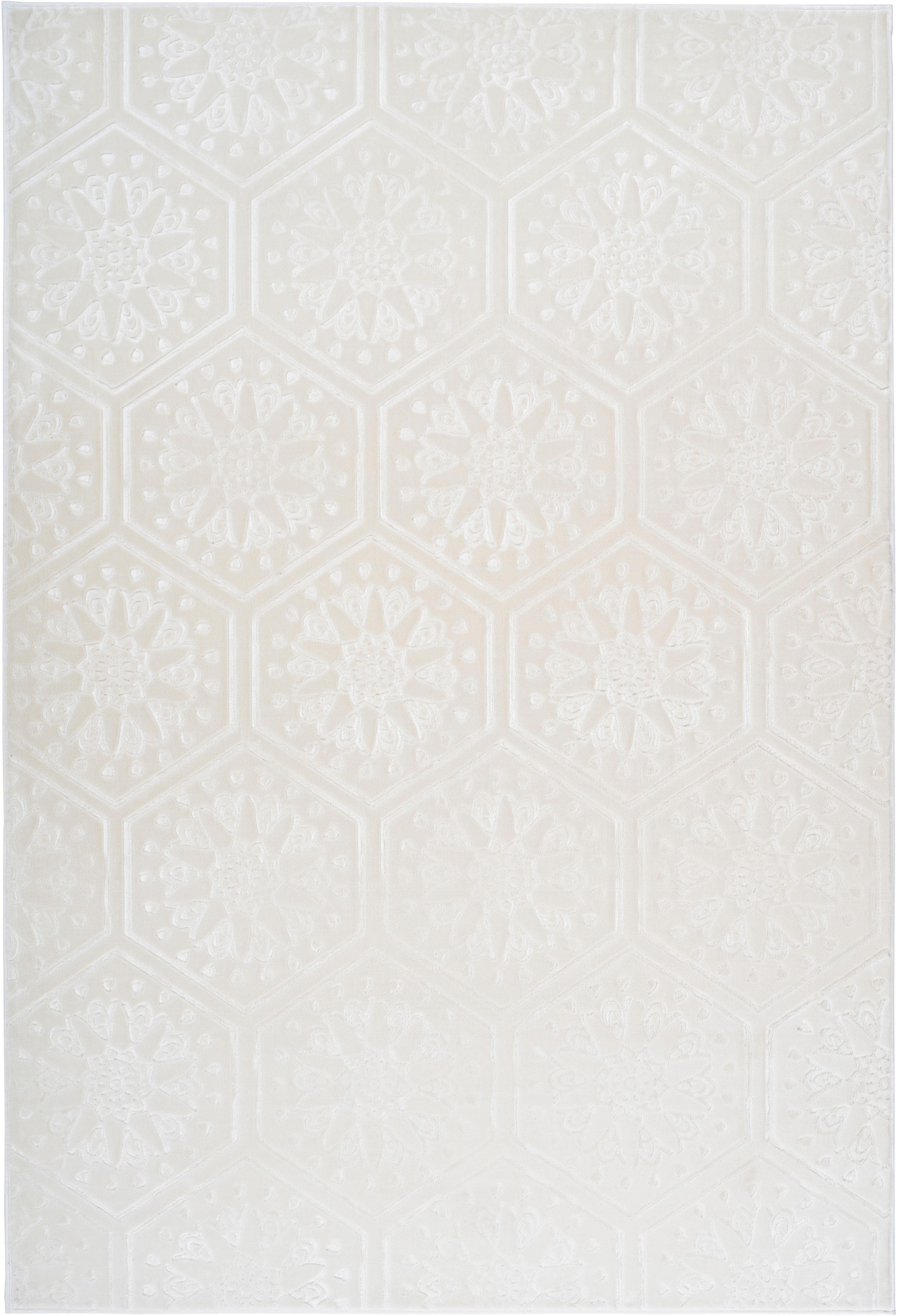 calo-deluxe Teppich »Latemar 300« rechteckig 7 mm Höhe weiche Fell Haptik, Relief Muster, Wohnzimmer, Schlafzimmer