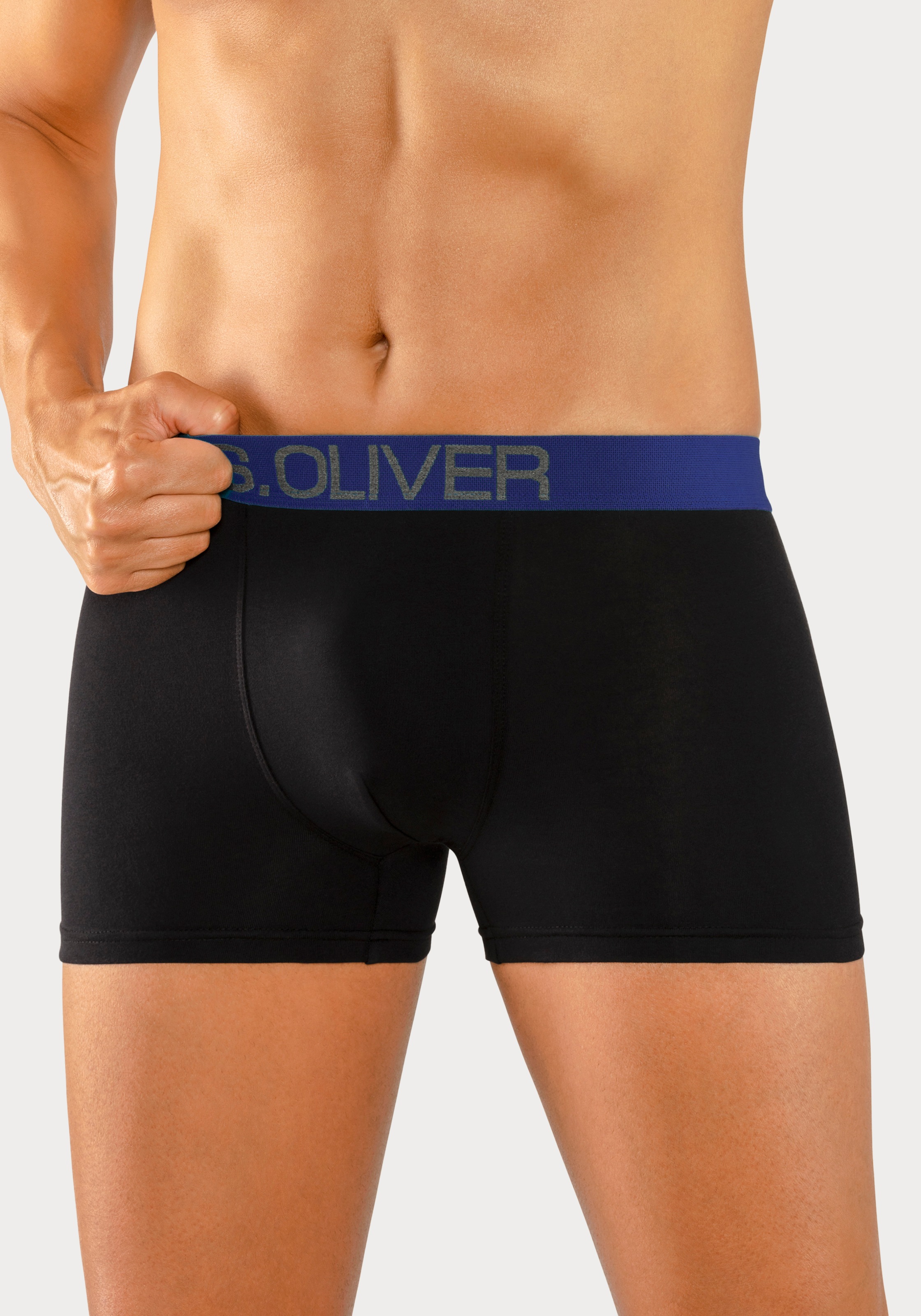 s.Oliver Boxer, (Packung, 4 St.), mit kontrastfarbenem Webbund