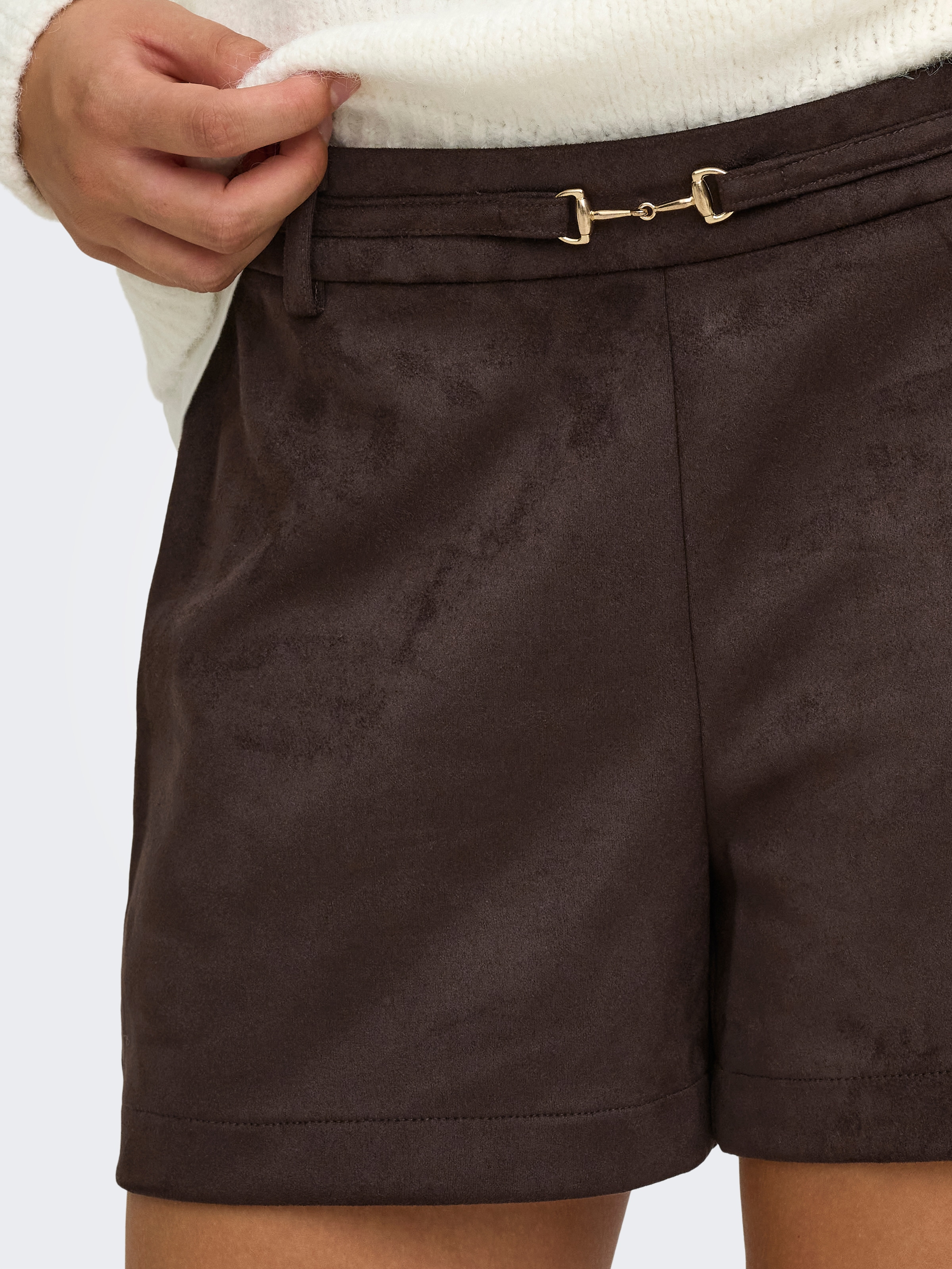 ONLY »ONLMIRA MW FAUX SUEDE SHORTS CC PNT«  Materialmix, regular fit