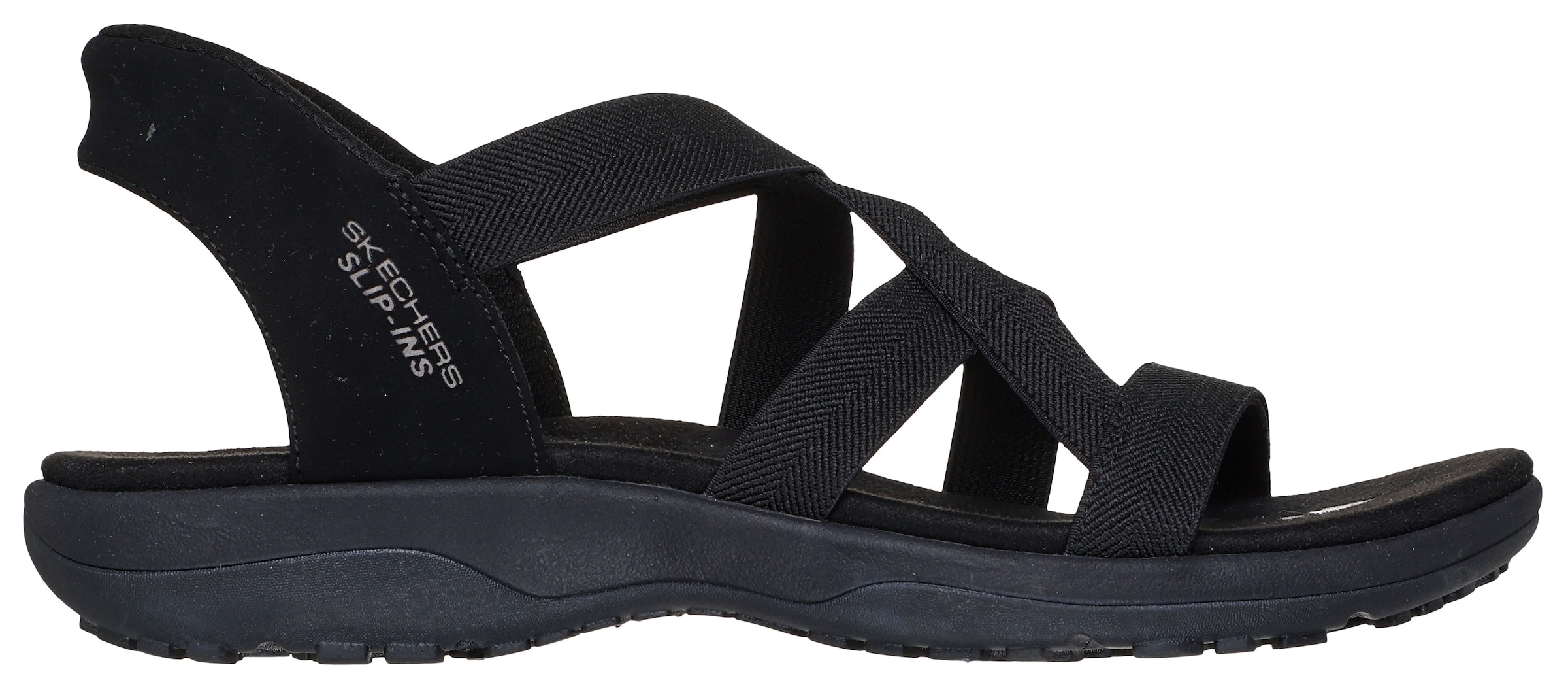Skechers Sandale »REGGAE SLIM-STRETCH FLEX«  Flats, Trekking Sandale mit Slip-ins Funktion