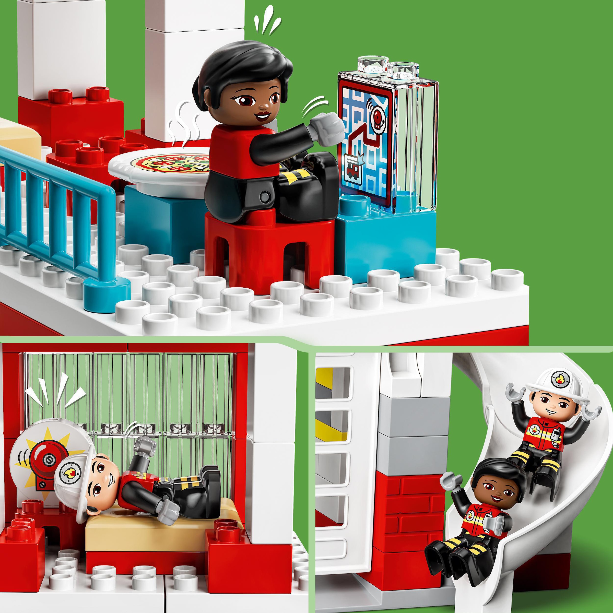»Feuerwehrwache (10970), DUPLO«, (117 in auf LEGO® und ♕ Europe LEGO® St.), mit Licht; Made Konstruktionsspielsteine Sirenen mit versandkostenfrei Hubschrauber
