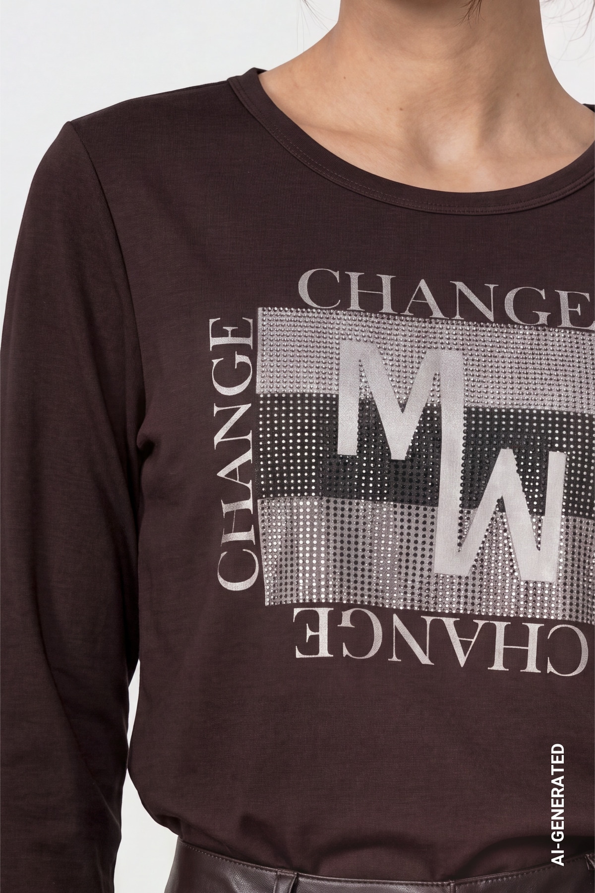 Monari Langarmshirt »Shirt Schmuck« Regular fit mit Rundhalsausschnitt