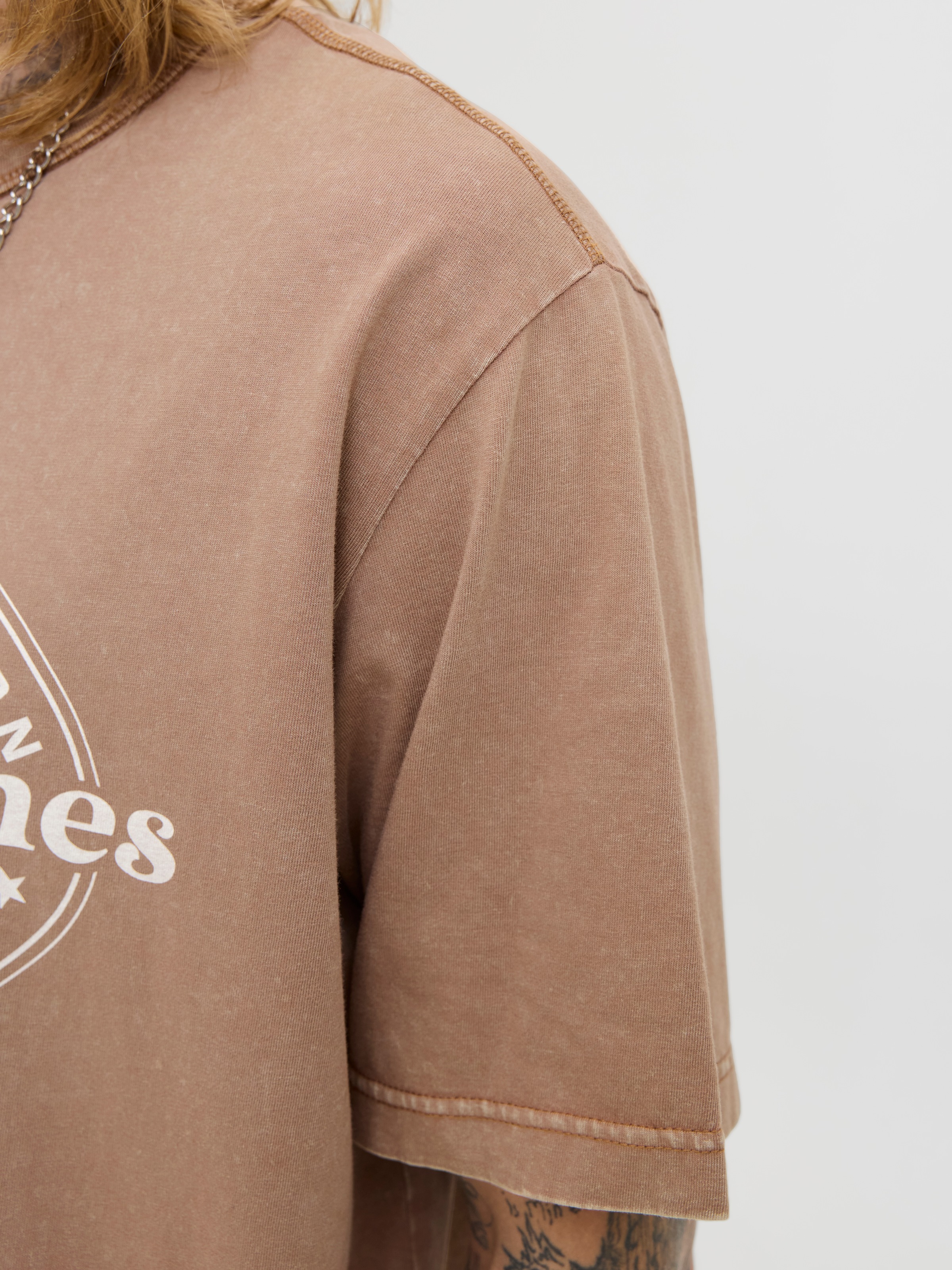 Jack & Jones Rundhalsshirt »JJEDOVER PRINT TEE SS CREW NECK«