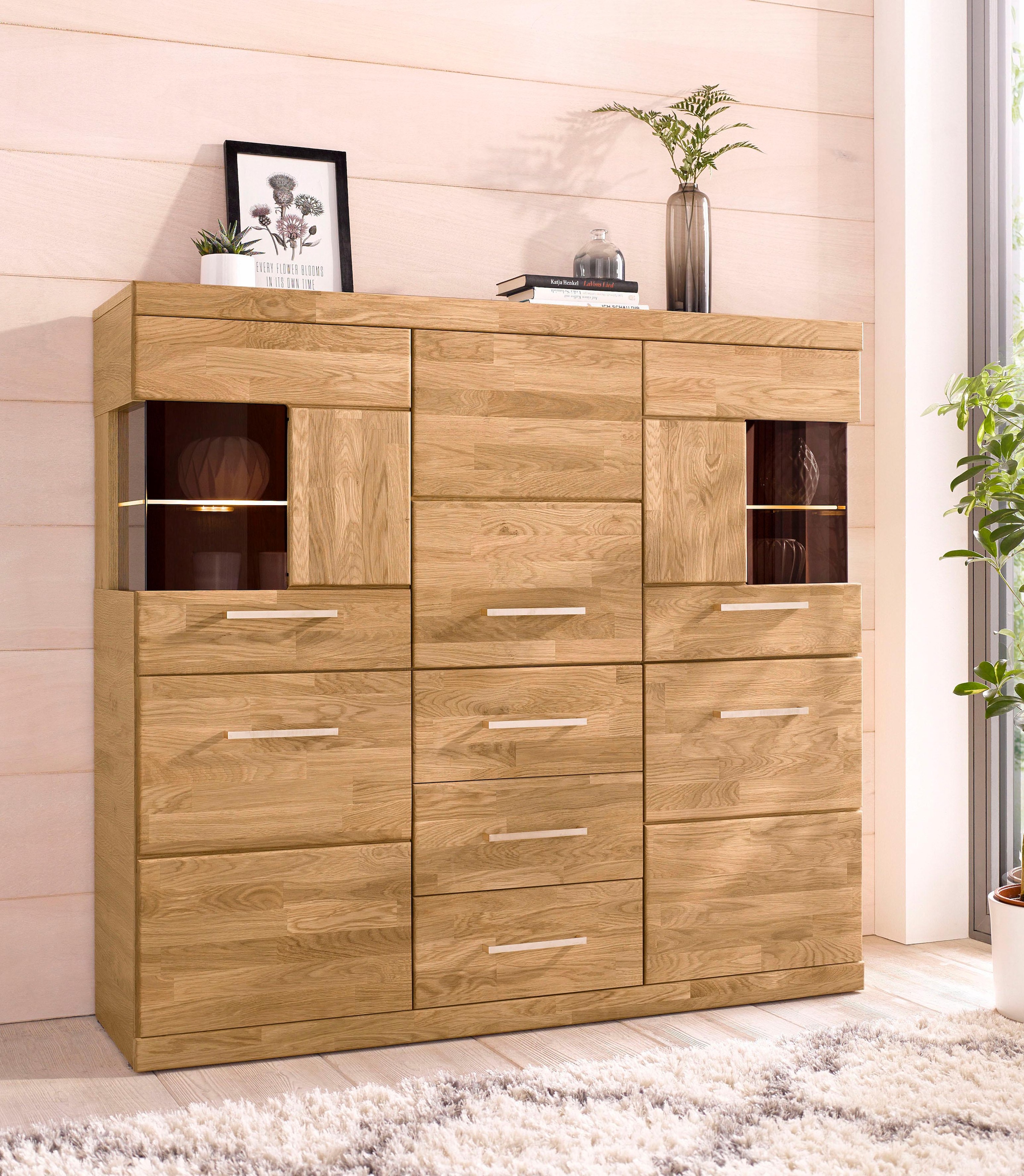 kaufen Glastüren »Ribe«, Woltra bequem mit cm Breite Highboard 125 2