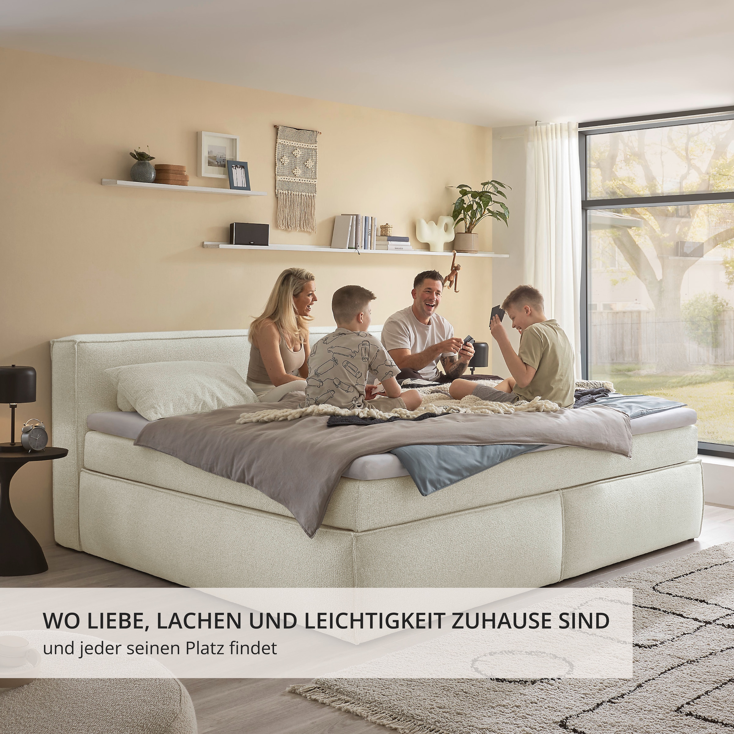 ED EXCITING DESIGN Lit boxspring »Sandon, Familienbett erhältlich in der Grösse 240x200cm« in verschiedenen Farben erhältlich
