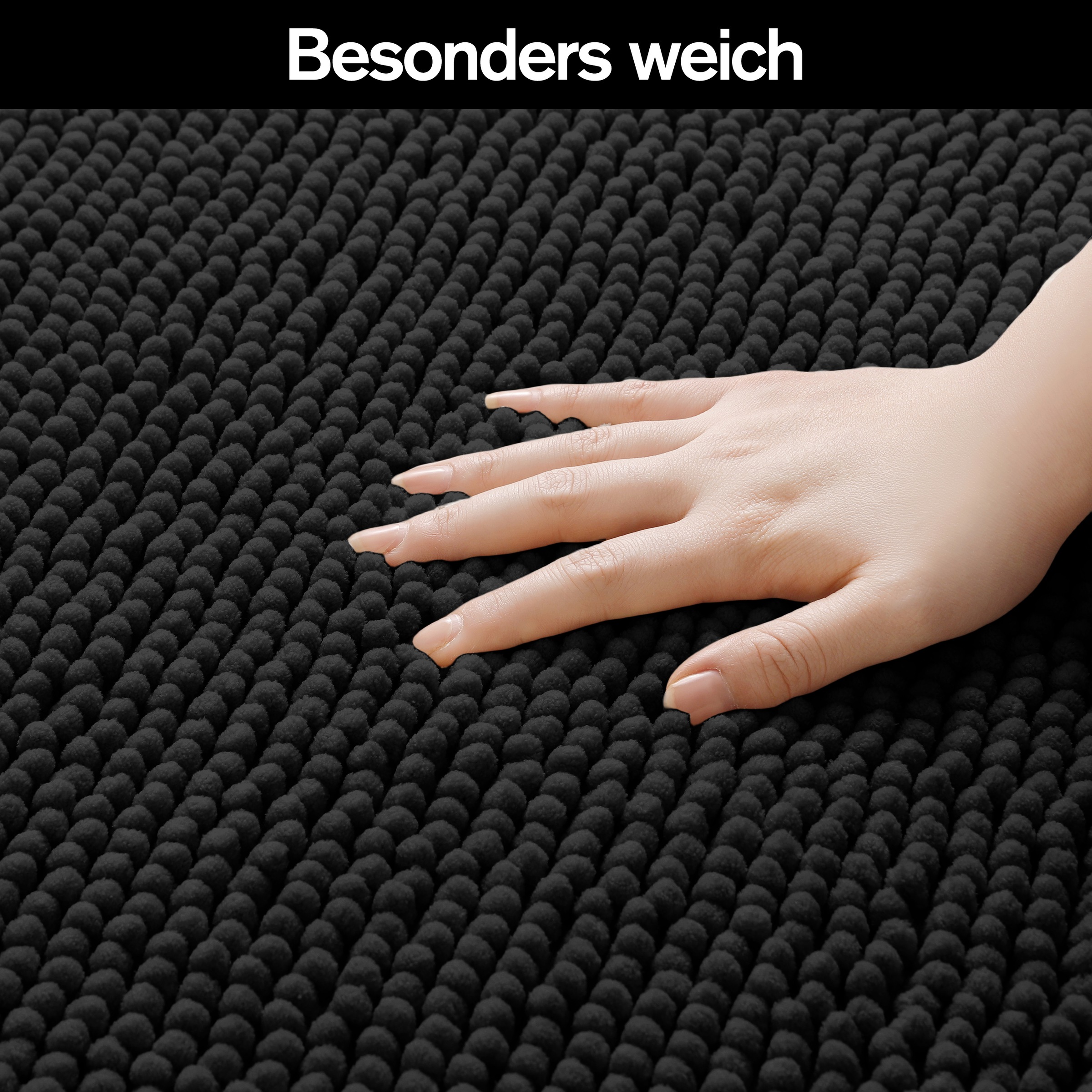 my home Tapis de bain »Vanessa Chenille, Badvorleger, Badezimmer Teppich, Duschvorleger« Höhe 15 mm Uni Farben, besonders weich