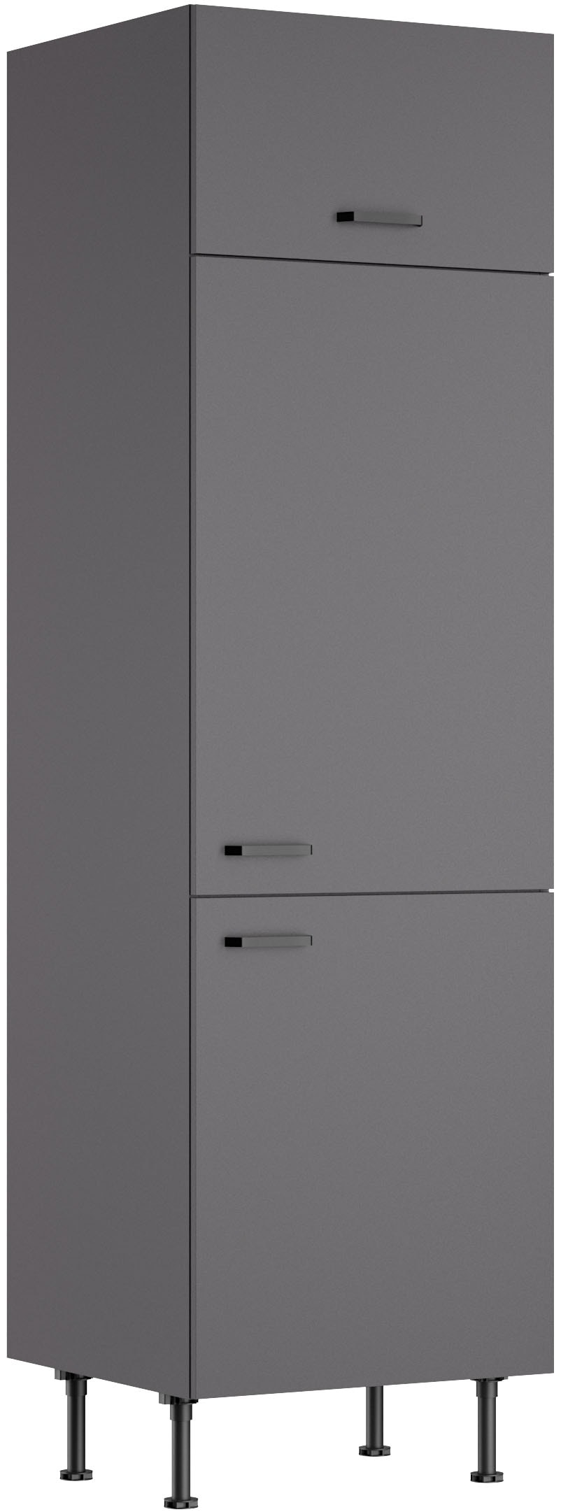 Image of KOCHSTATION Kühlumbauschrank "KS-Paula" 60 cm breit, 211 cm hoch, mit 1 Klappe, 2 Türen, 1 Einlegeboden