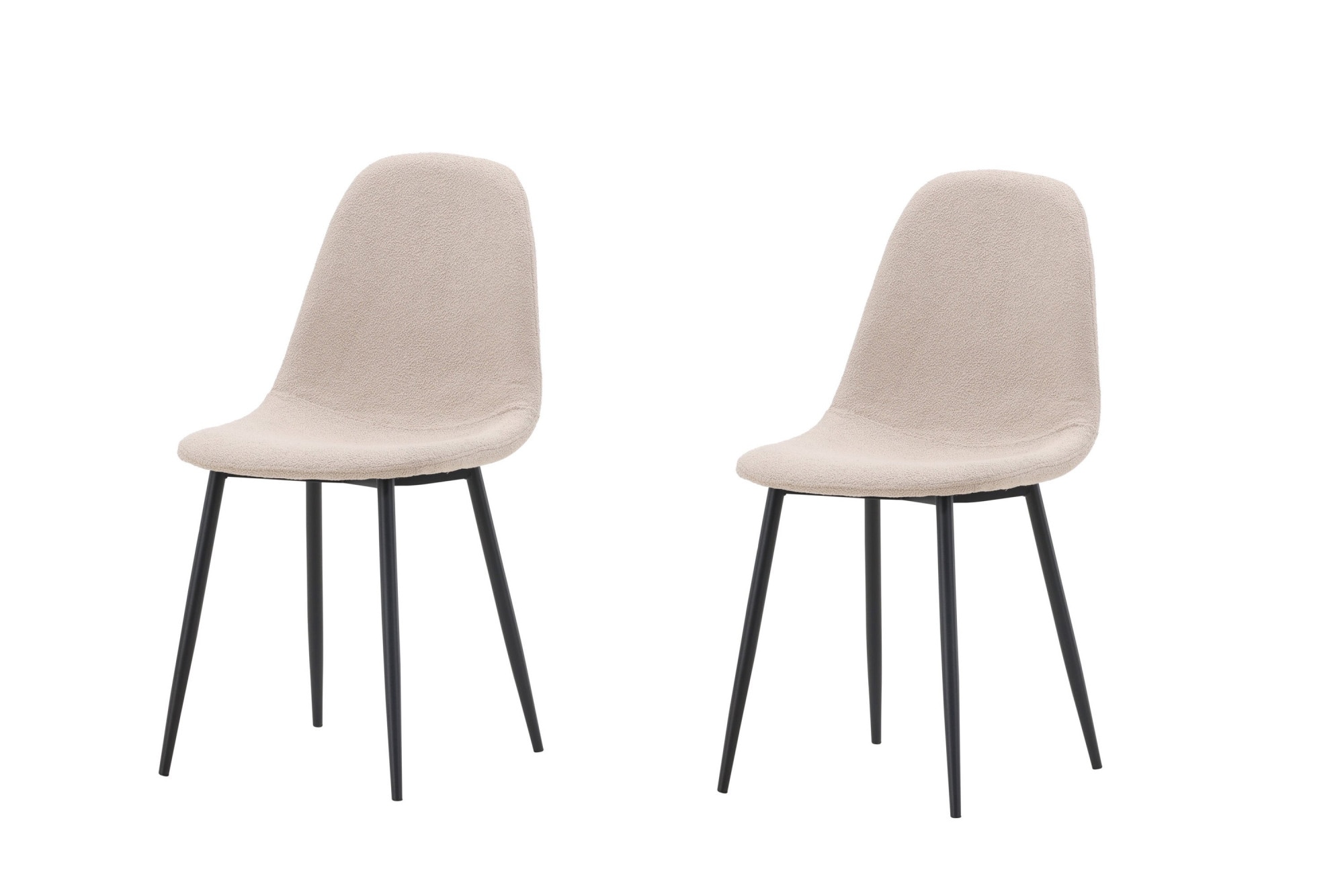 Venture Home Chaise de salle à manger »Polar, 2er-Set Esszimmerstühle in beigem Bouclé, skandinavisch, 150 kg« () 2 cuischaise rembourrée, revêtement bouclé, pieds en acier, arrondi, doux