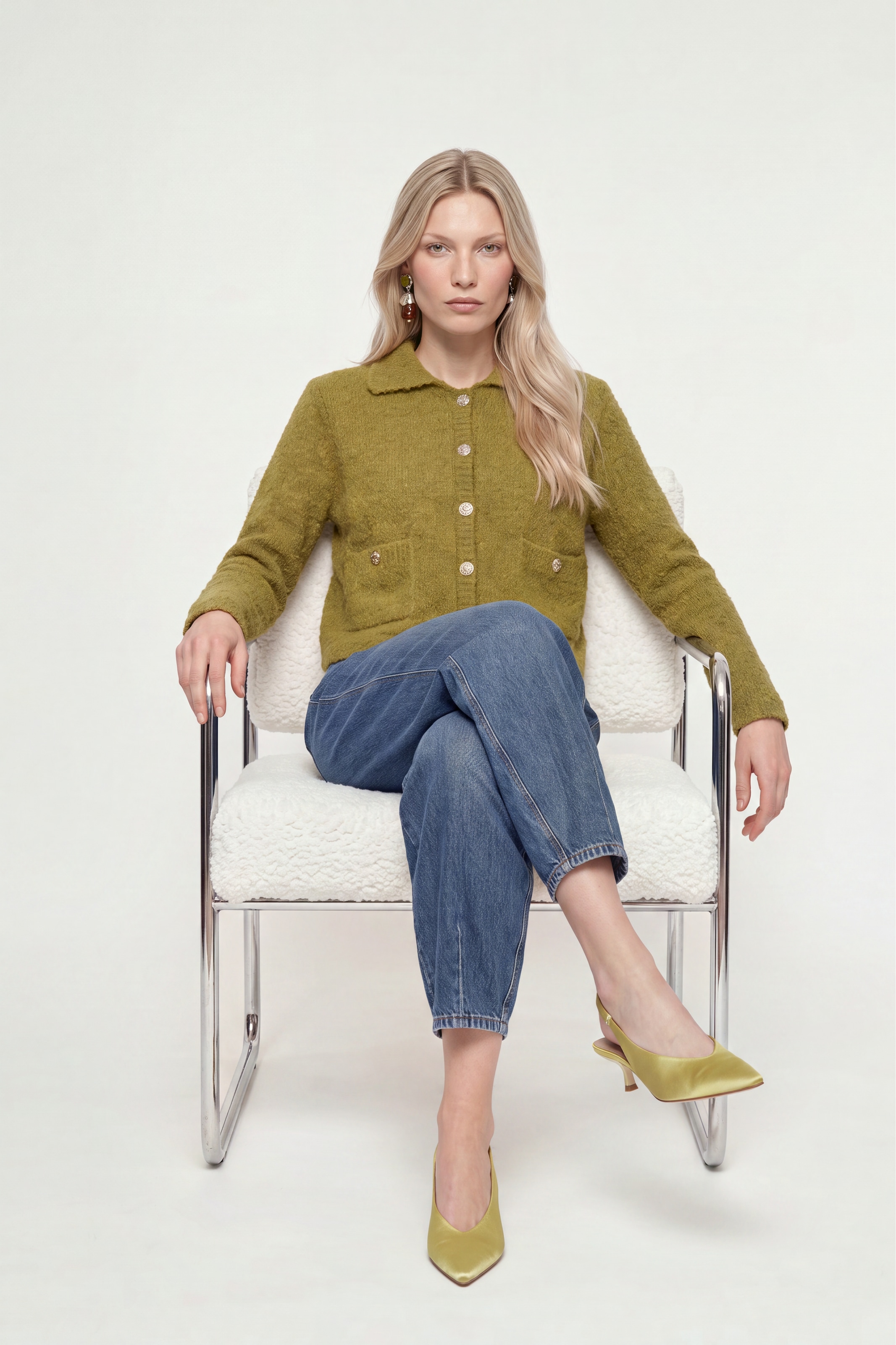 RICHROYAL Cardigan mit Wolle, Regular fit in Boucle-Optik