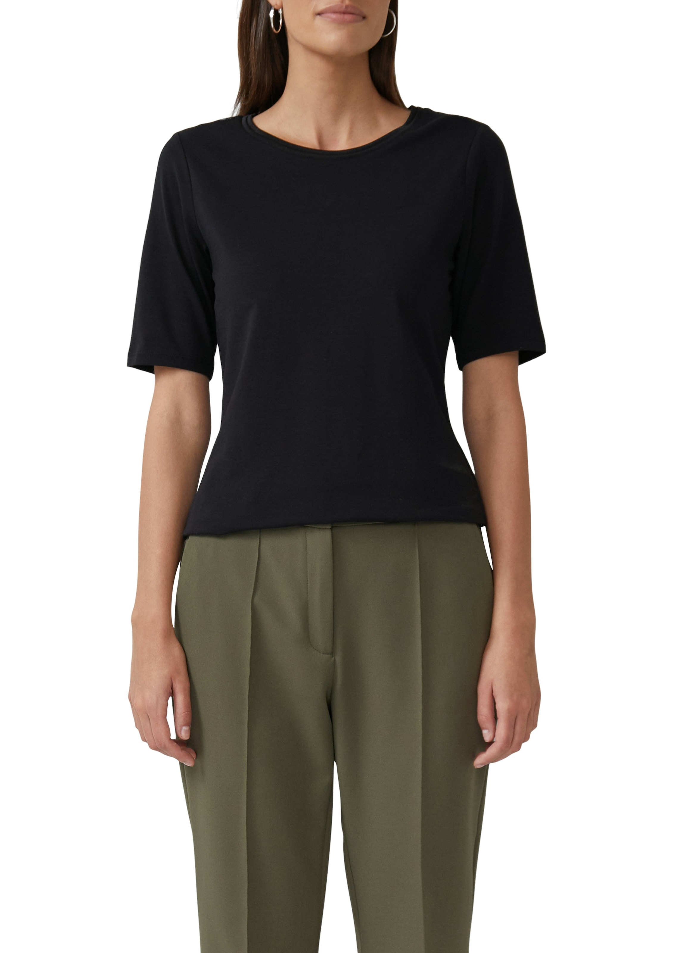 Image of s.Oliver BLACK LABEL T-Shirt mit Satindetail