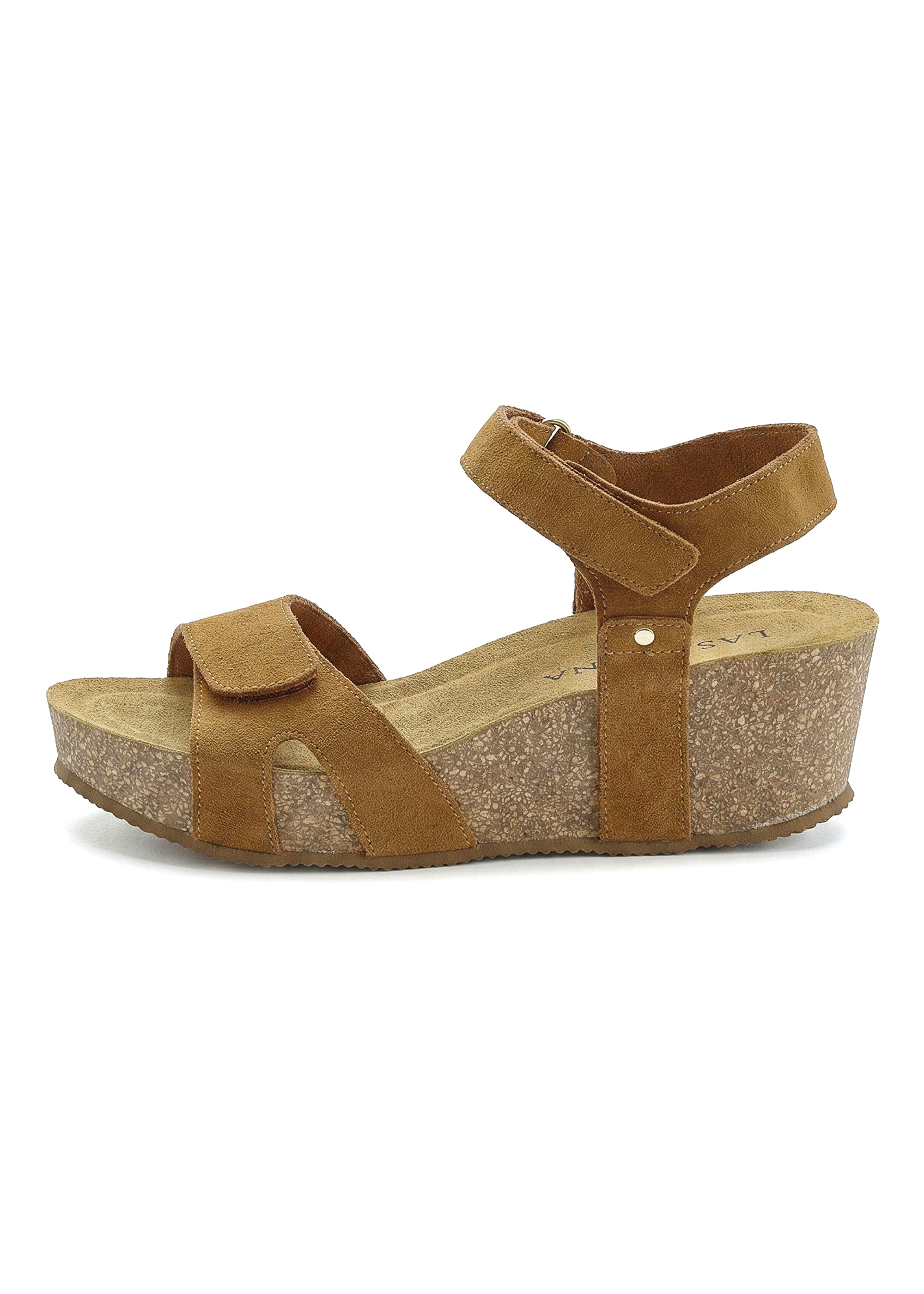 LASCANA Sandales »Sommerschuh, Sandale, offener Schuh, Keilsandalette,«  NOUVEAU en cuir avec un talon compensé confortable