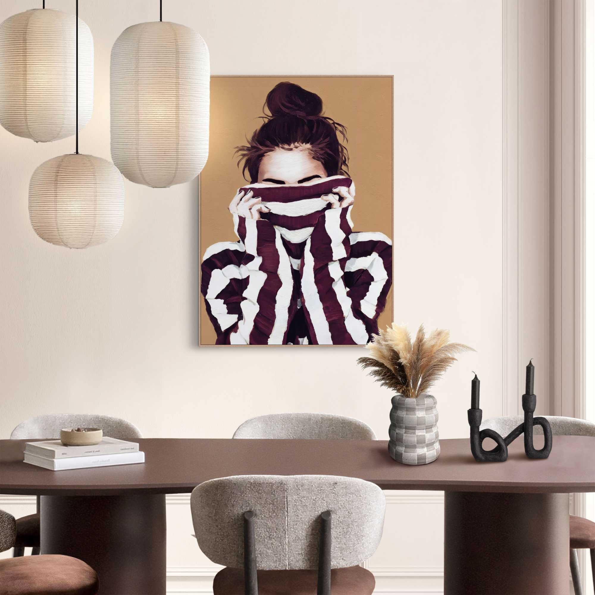 Image of Reinders Bild mit Rahmen "Verborgener Blick" Menschen 1 Stk. tlg. Wohnzimmer - Beige - MDF - Frauen - 50x70 cm
