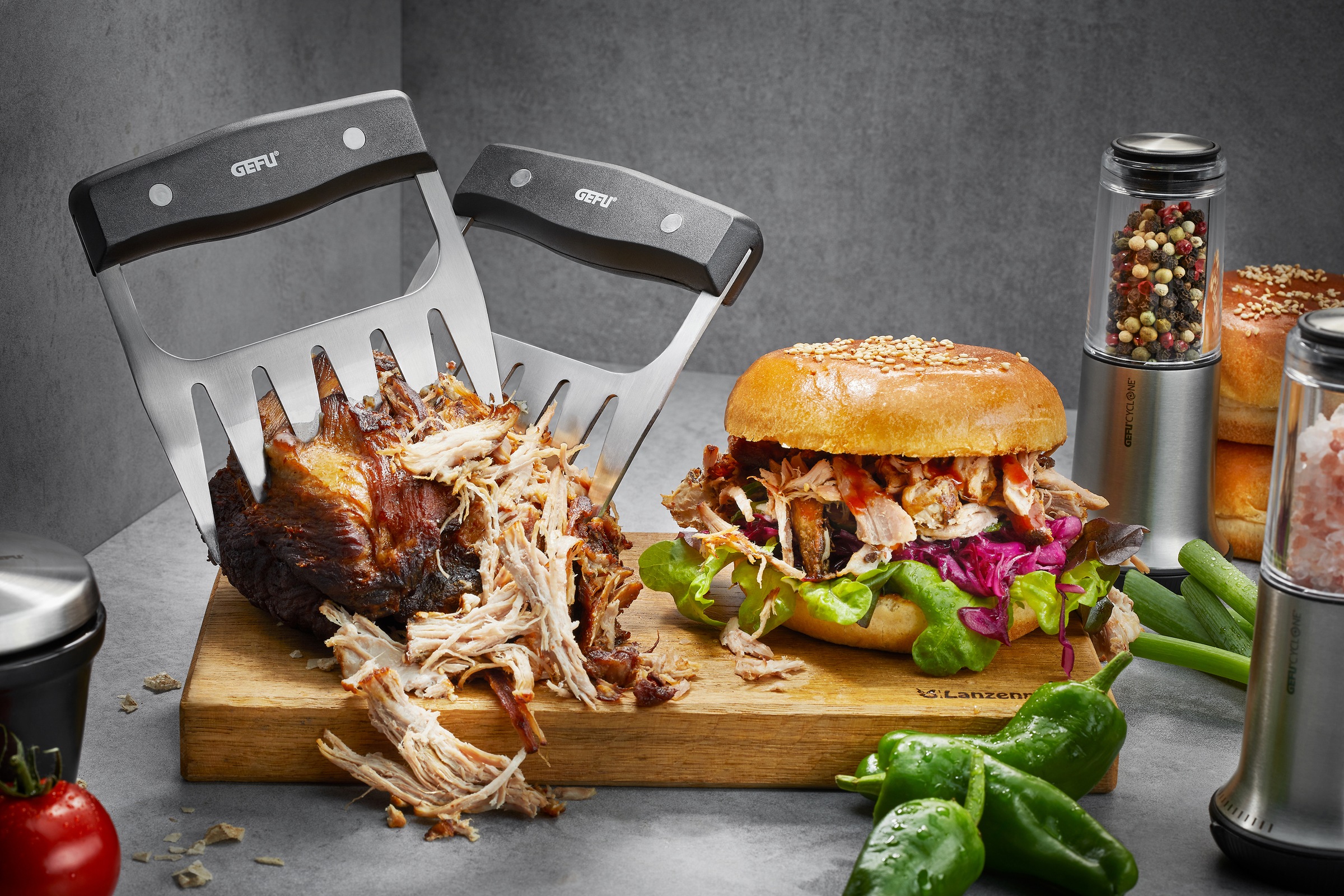GEFU Fleischgabel "BBQ" ergonomisch geformte Griffe für einen perfekten Halt, 2-teilig