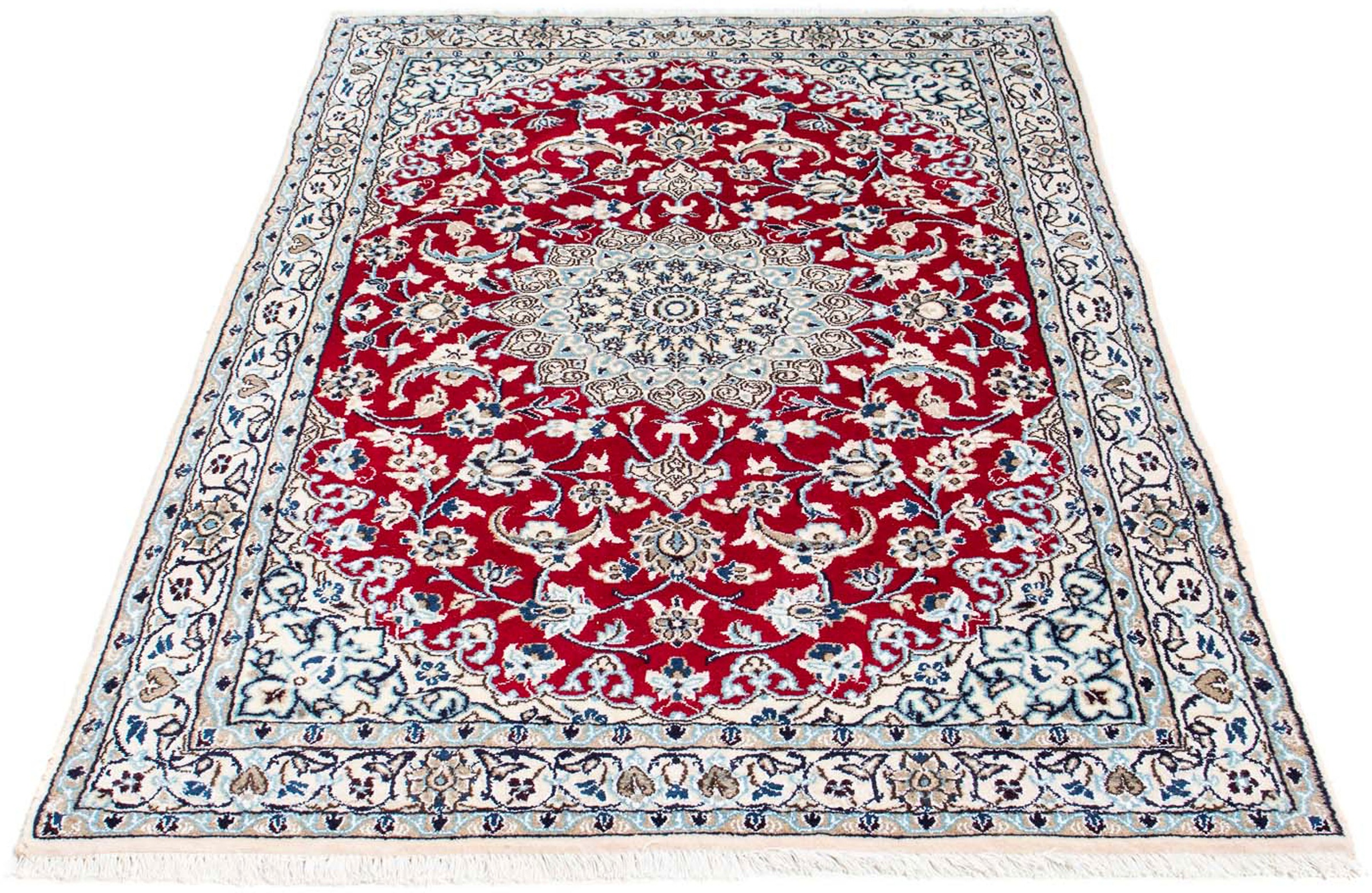 Image of morgenland Orientteppich »Perser - Nain - Royal - 172 x 110 cm - rot«, rechteckig, 10 mm Höhe, Wohnzimmer, Handgeknüpft, Einzelstück mit Zertifikat bei Ackermann Versand Schweiz