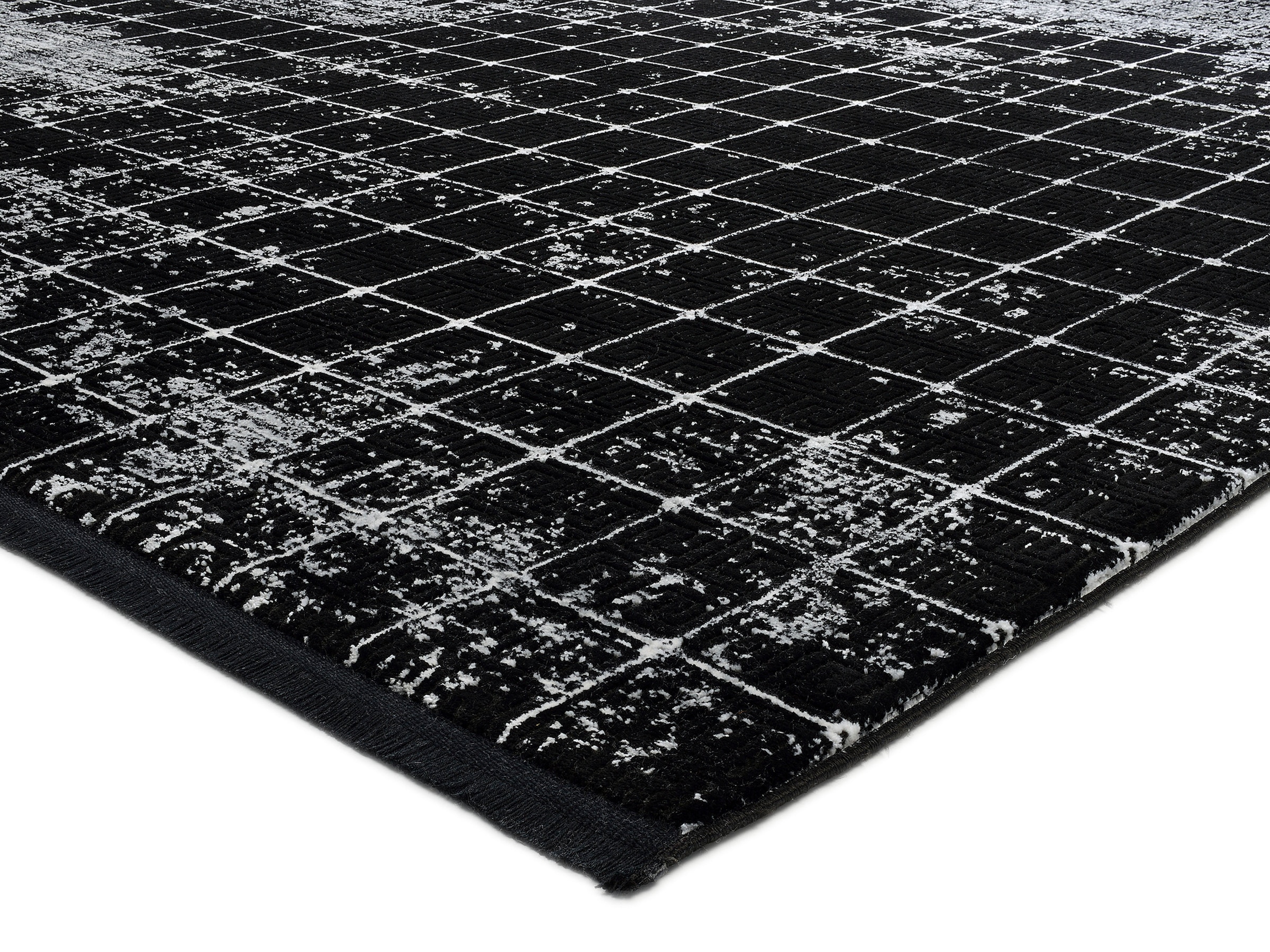 WK WOHNEN Teppich »BLACKLINE QUADRO«, rechteckig, 8 mm Höhe, fein eingefasst, sowie speziell veredelt, besonders flache Struktur