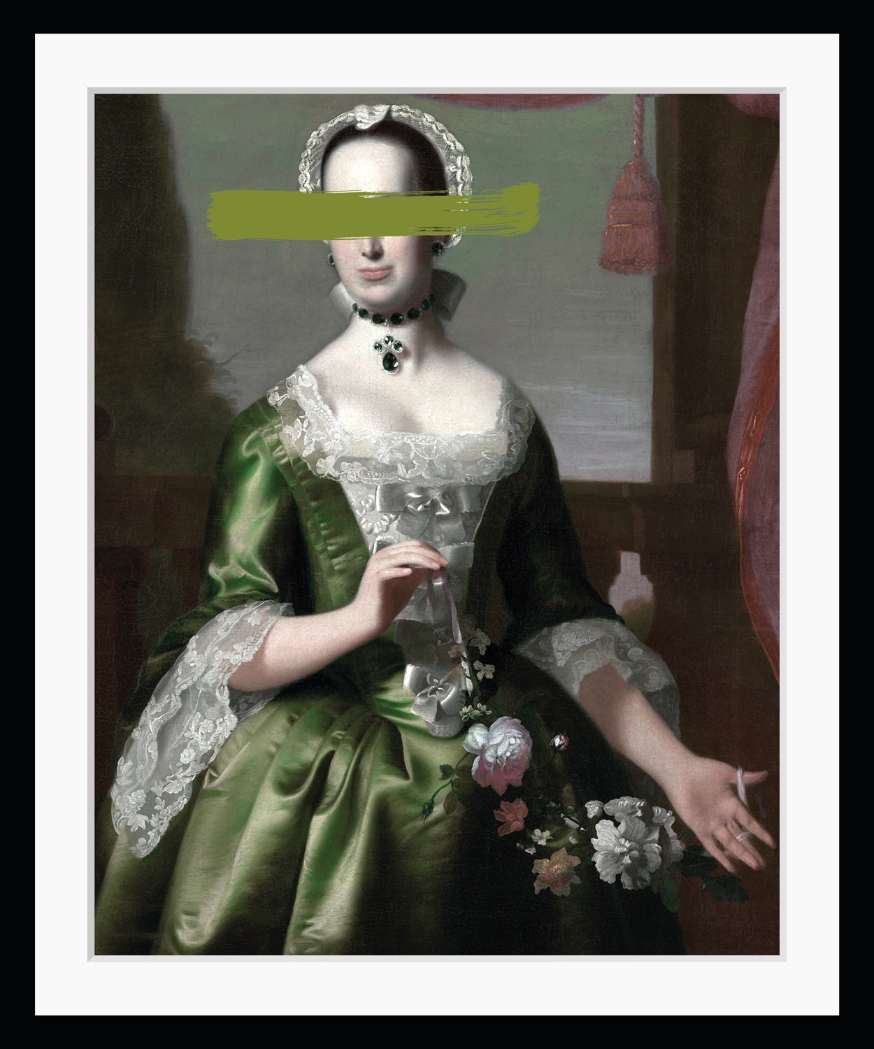 Image of queence Bild "Gisela mit Farbklecks" Bilder von Frauen Frau Gemälde Historische Persönlichkeiten Kunst HD Premium Poster-Druck inkl. Holzrahmen