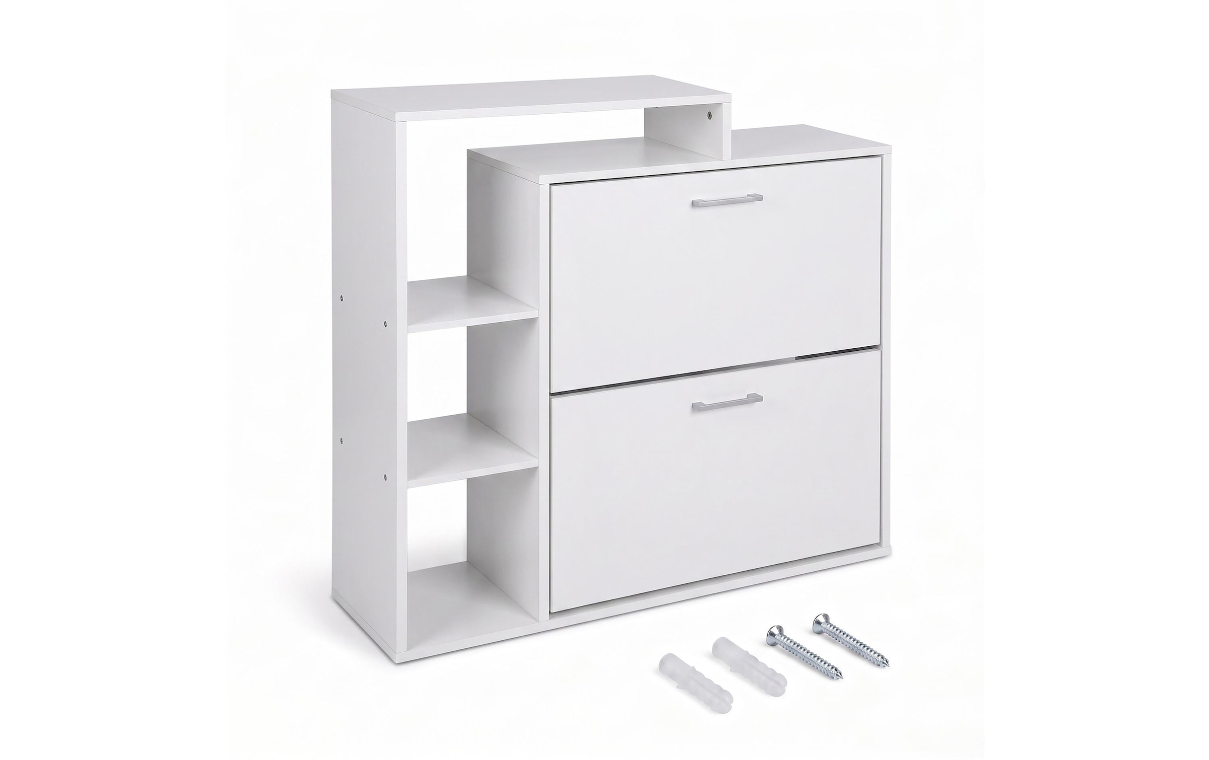 relaxdays Armoire à chaussures »relaxdays Schuhkipper 80 x 90 cm, Silber/Weiss«
