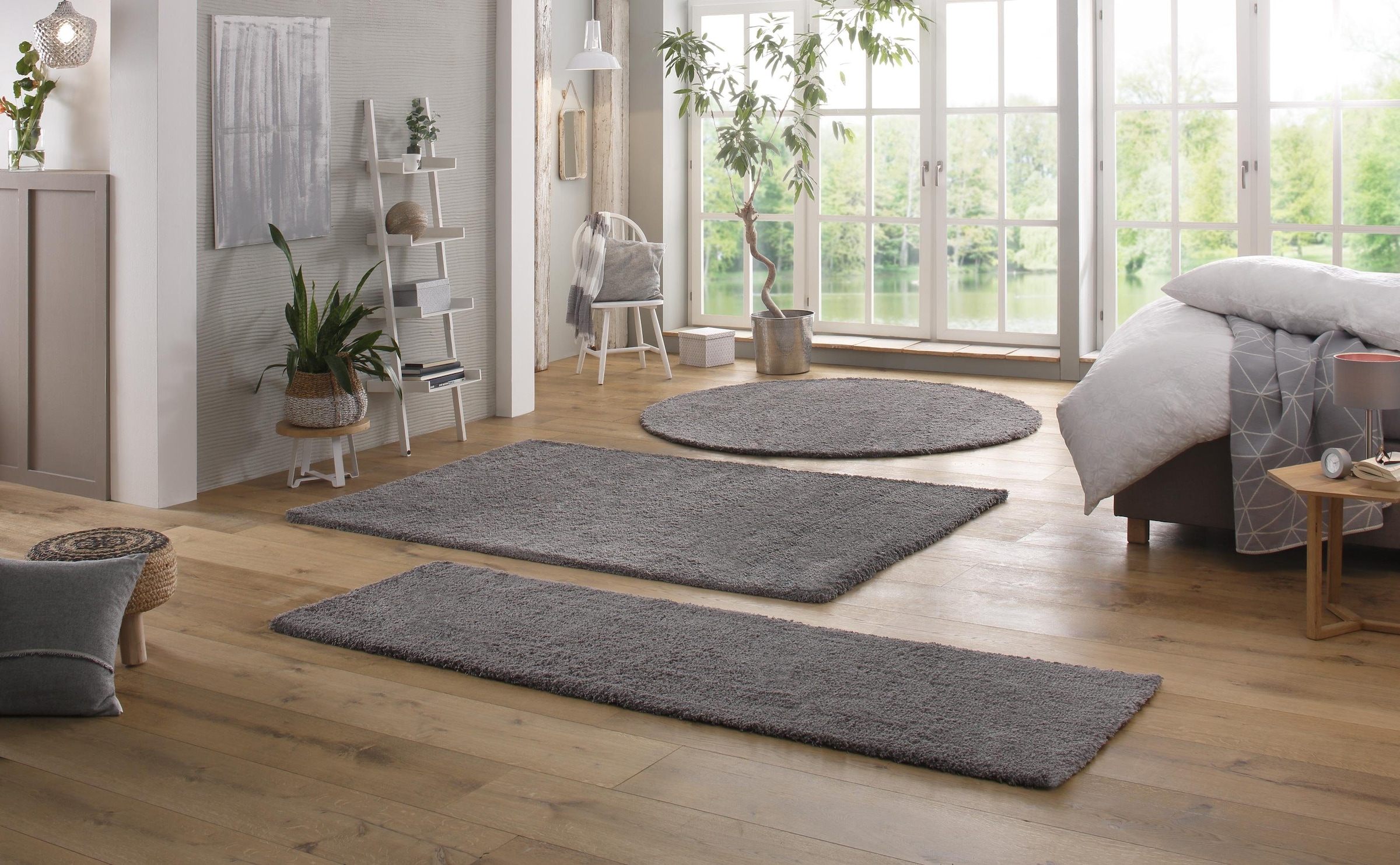 my home Teppich »Desner, Hochflor Teppiche«, rechteckig, 35 mm Höhe, Mikrofaser, weich, flauschig, Wohnzimmer, Schlafzimmer, Kinderzimmer