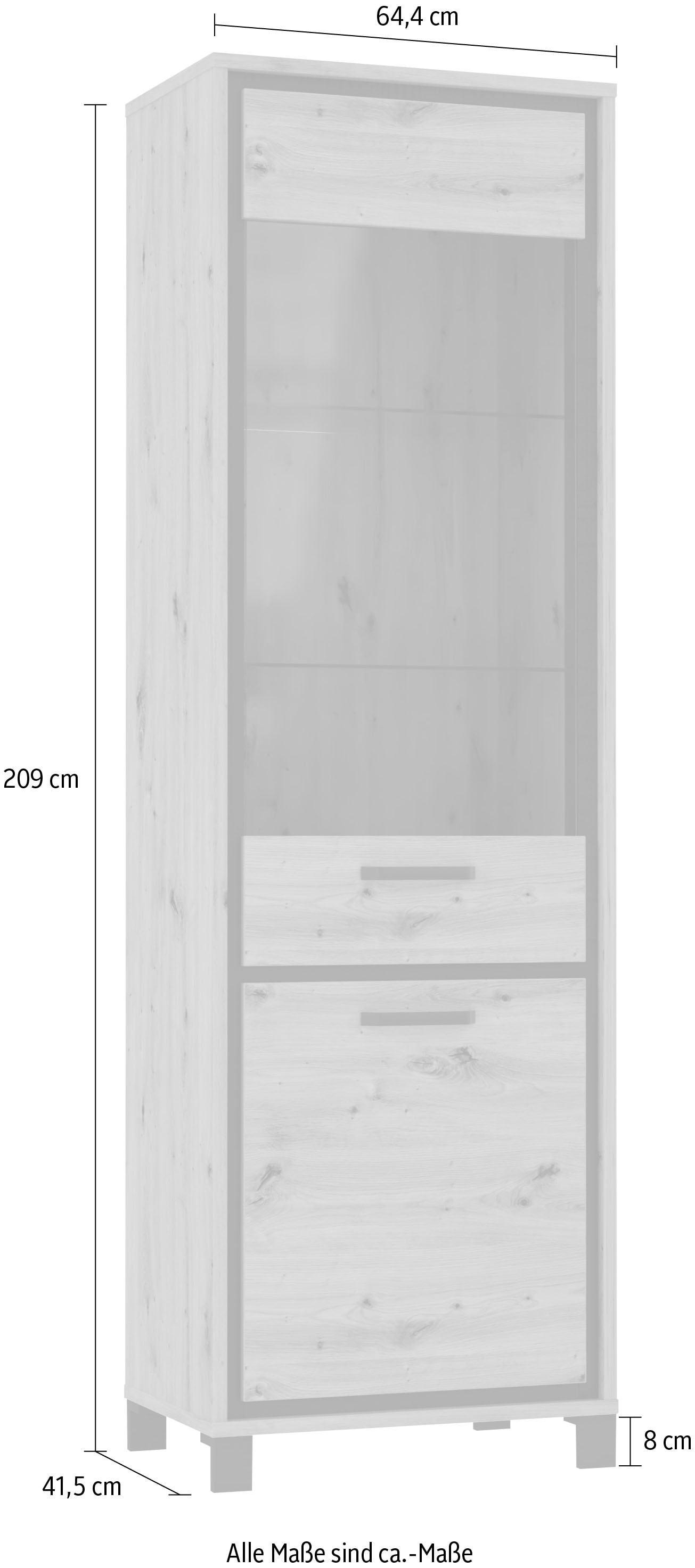 FORTE Vitrine »Trondheim« Höhe 209 cm