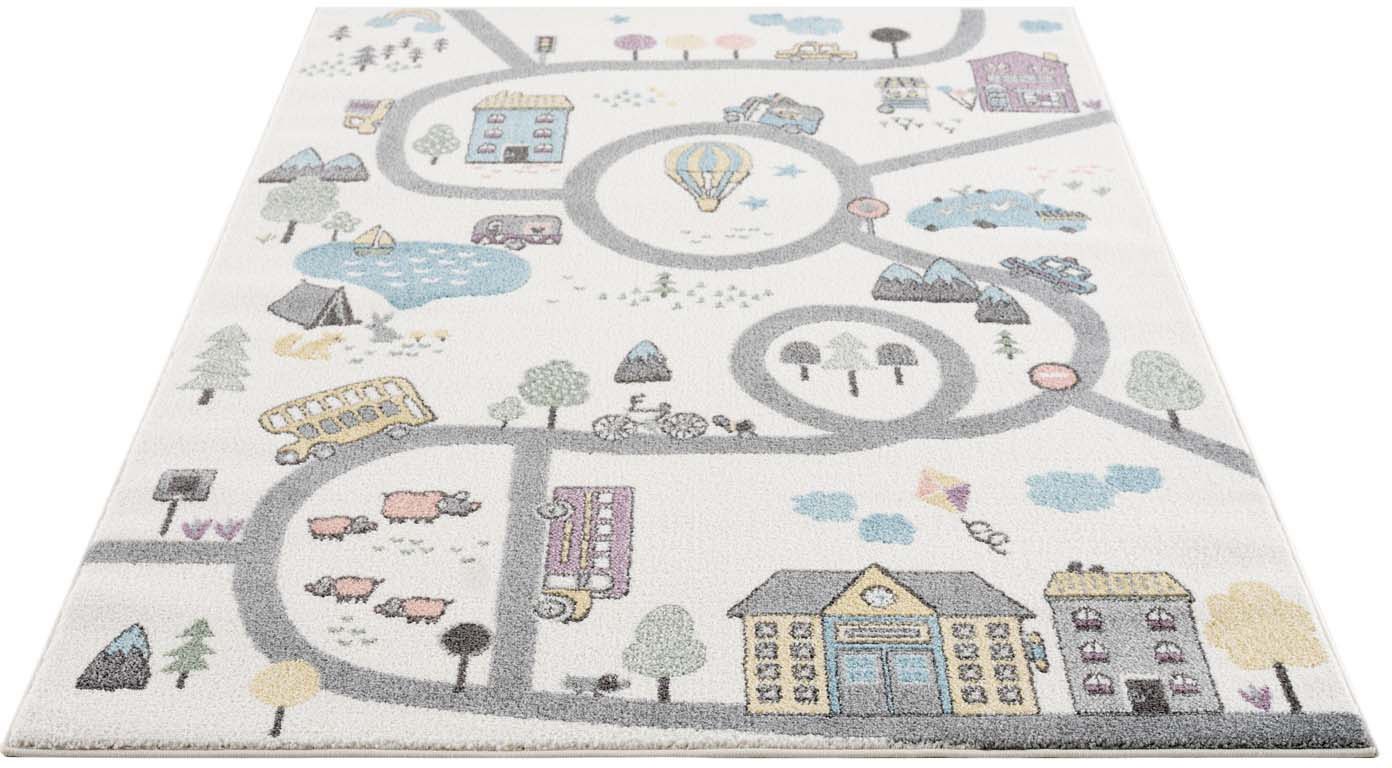 Image of Carpet City Kinderteppich »Anime9376«, rechteckig, 11 mm Höhe, Strassen-Spiel-Teppich, Auto, Weicher Flor, Pflegeleicht, Kinderzimmer bei Ackermann Versand Schweiz