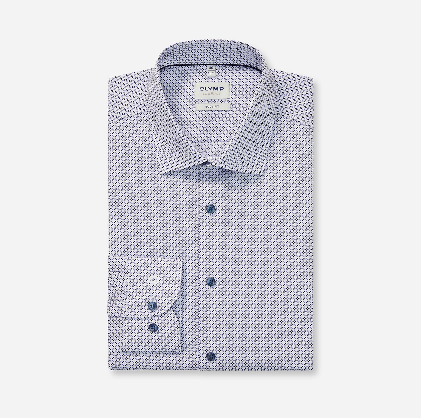 OLYMP Chemise d'affaires »Level 5« Body Fit, Haifischkragen, Mit Rotationsprint