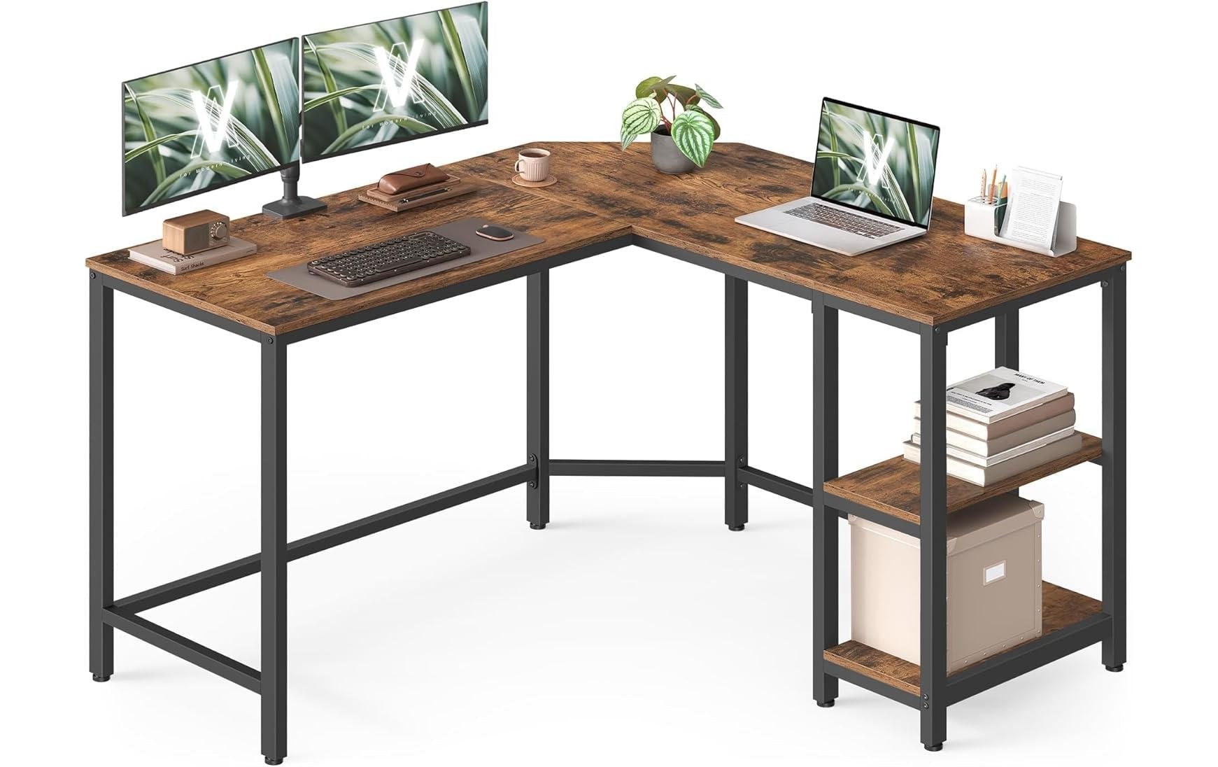 VASAGLE Bureau »in L-Form 120 x 130 x 76 cm«