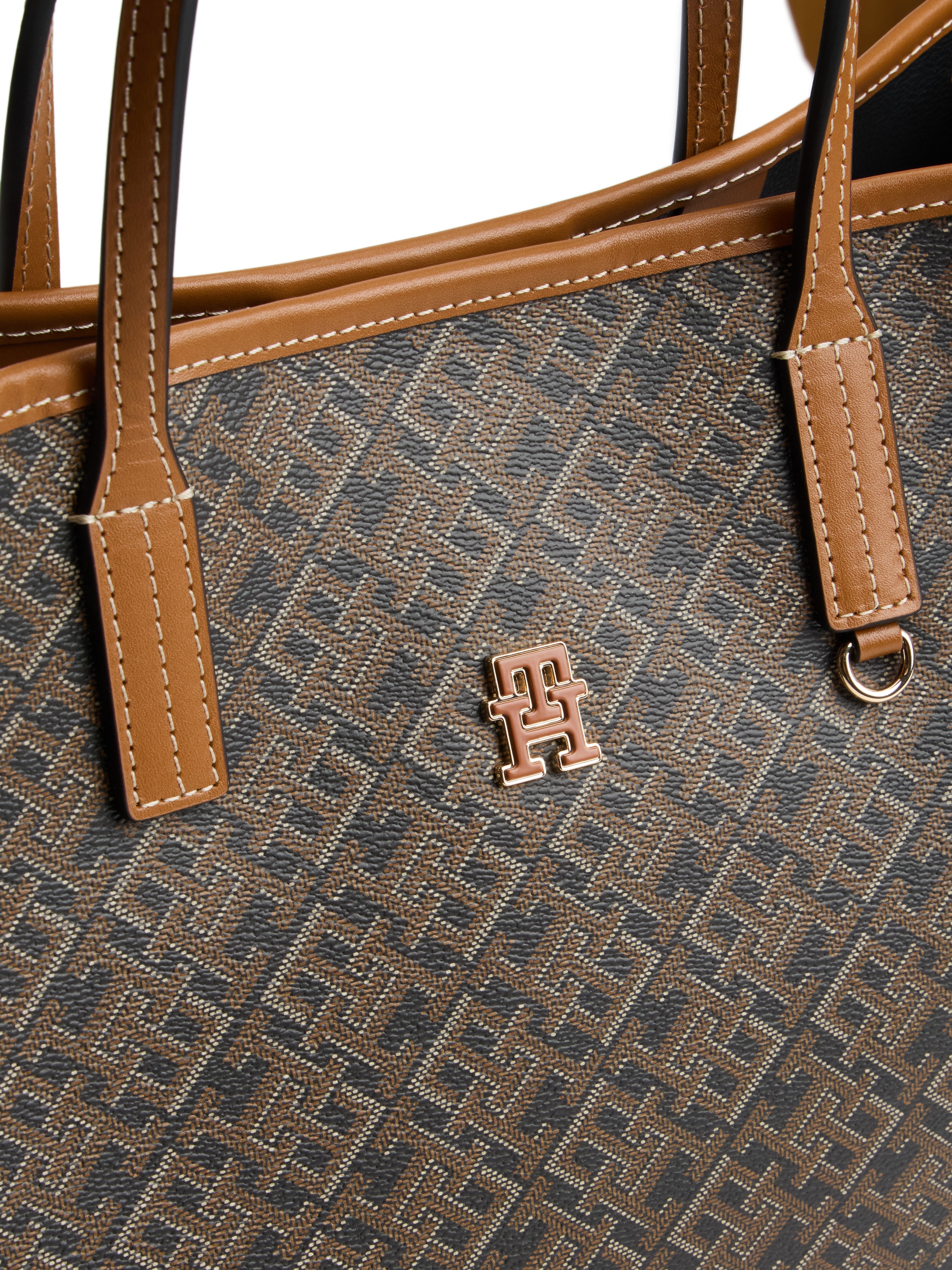 Tommy Hilfiger Sac à main »TH MONOPLAY SATCHEL« Sac bandoulière femme, sac à épaule avec imprimé logo TH intégral