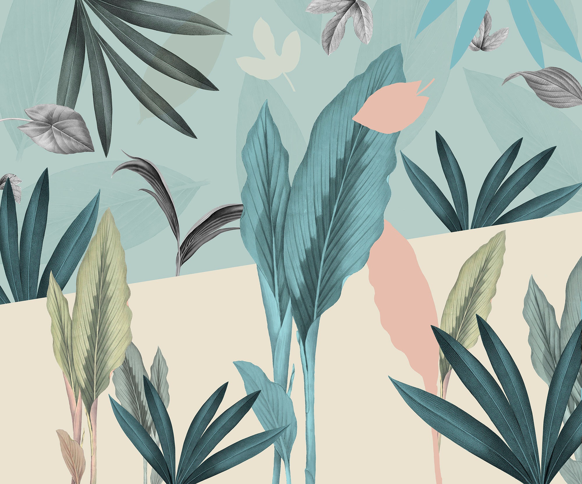 Image of Komar Fototapete »Naïve«, botanisch-tropisch-Motiv, BxL: 300x250 cm, 150 g/m², Bahnbreite 50 cm, ausgezeichnet lichtbeständig bei Ackermann Versand Schweiz