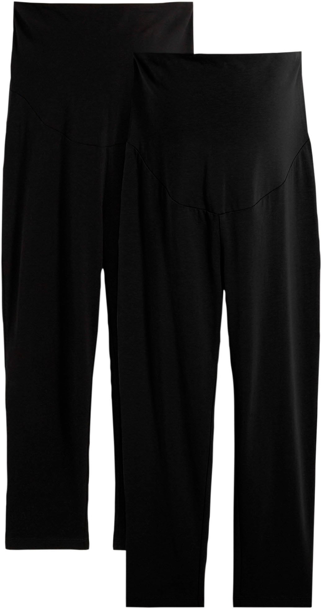 Image of bonprix Umstandsleggings "Umstands-Leggings in Capri-Länge (2er Pack)" Leggings, aus Baumwolle mit Elasthan, Skinny Fit, Capri-Länge