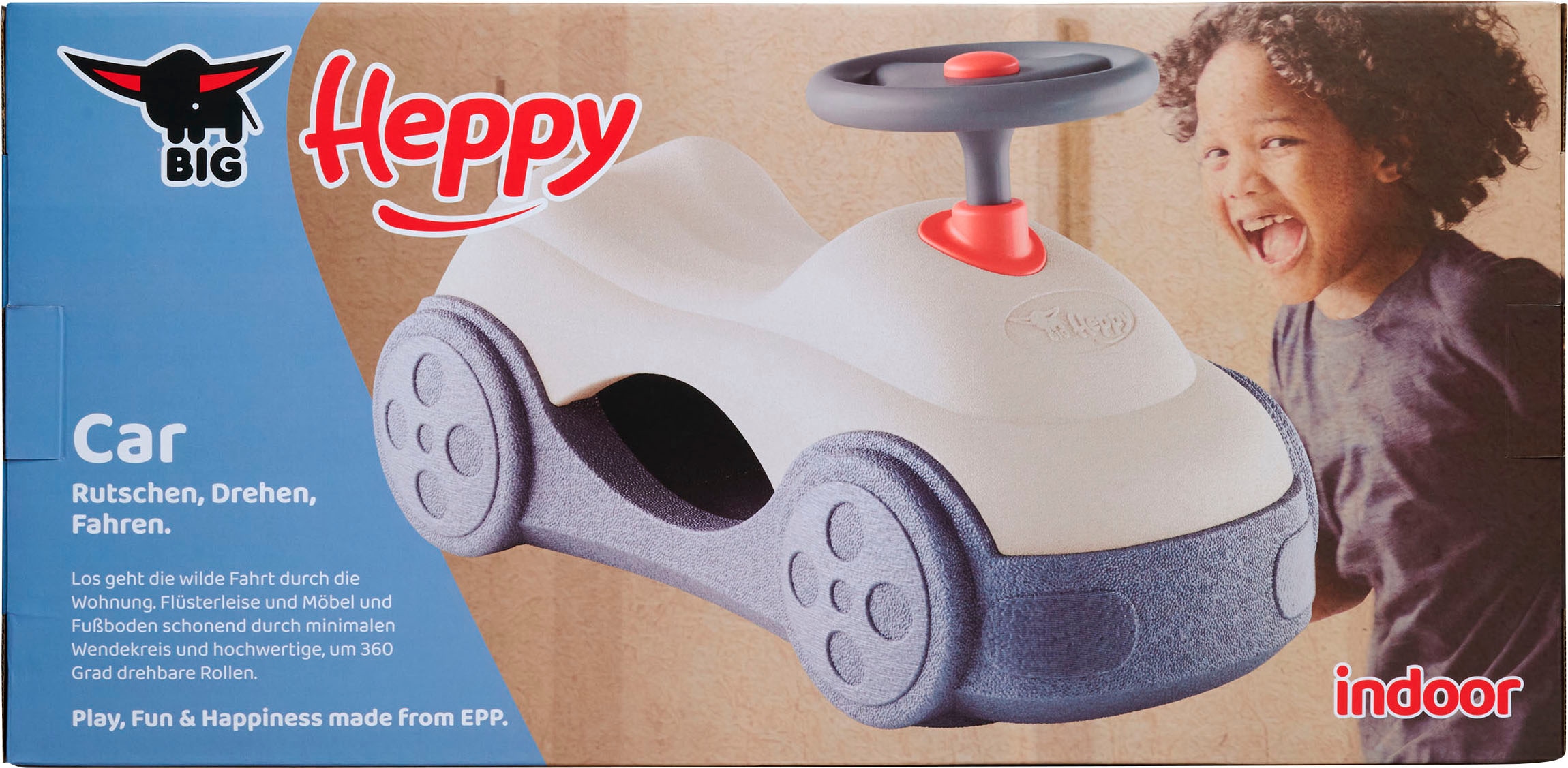 BIG Rutscherauto »BIG Heppy Car« Kübelrutscher, Babyrutscher, Babyrollbrett, Caster-Board