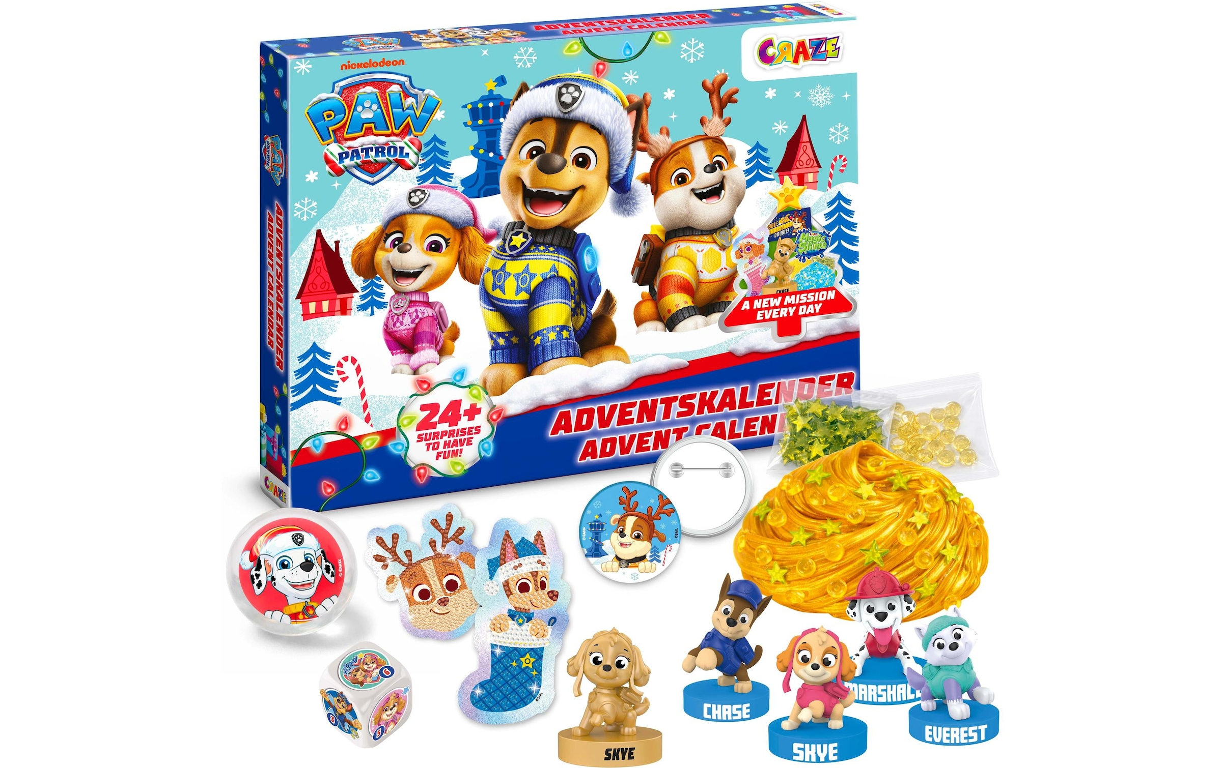 CRAZE Jouet calendrier de l'Avent »Adventskalender Paw Patrol mit 24 Überraschungen«