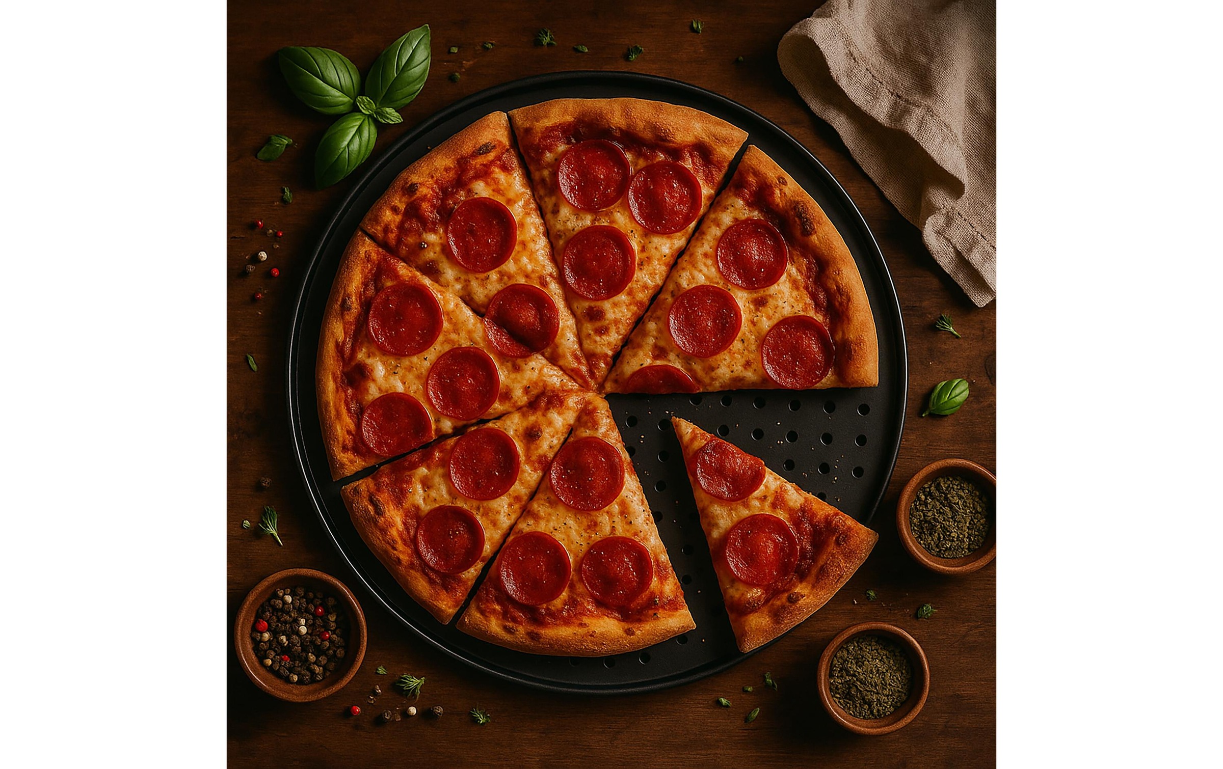 relaxdays Pizzablech »Loch 4er-Set mit Gestell« Edelstahl | Stahl