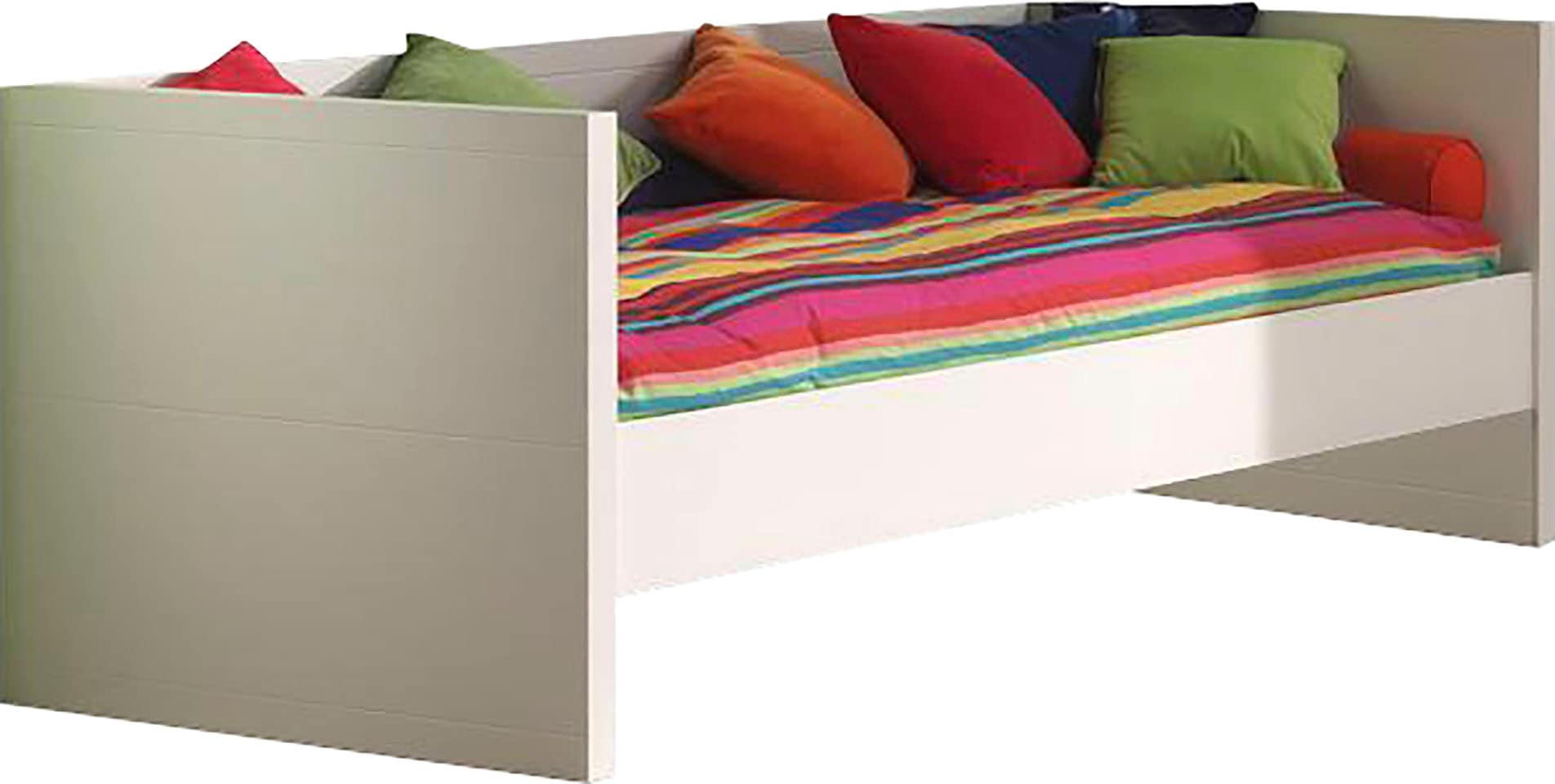 Vipack Einzelbett Made in Europe,  mit gradliniger Optik und Liegefläche 90x200 cm, Weiss lackiert